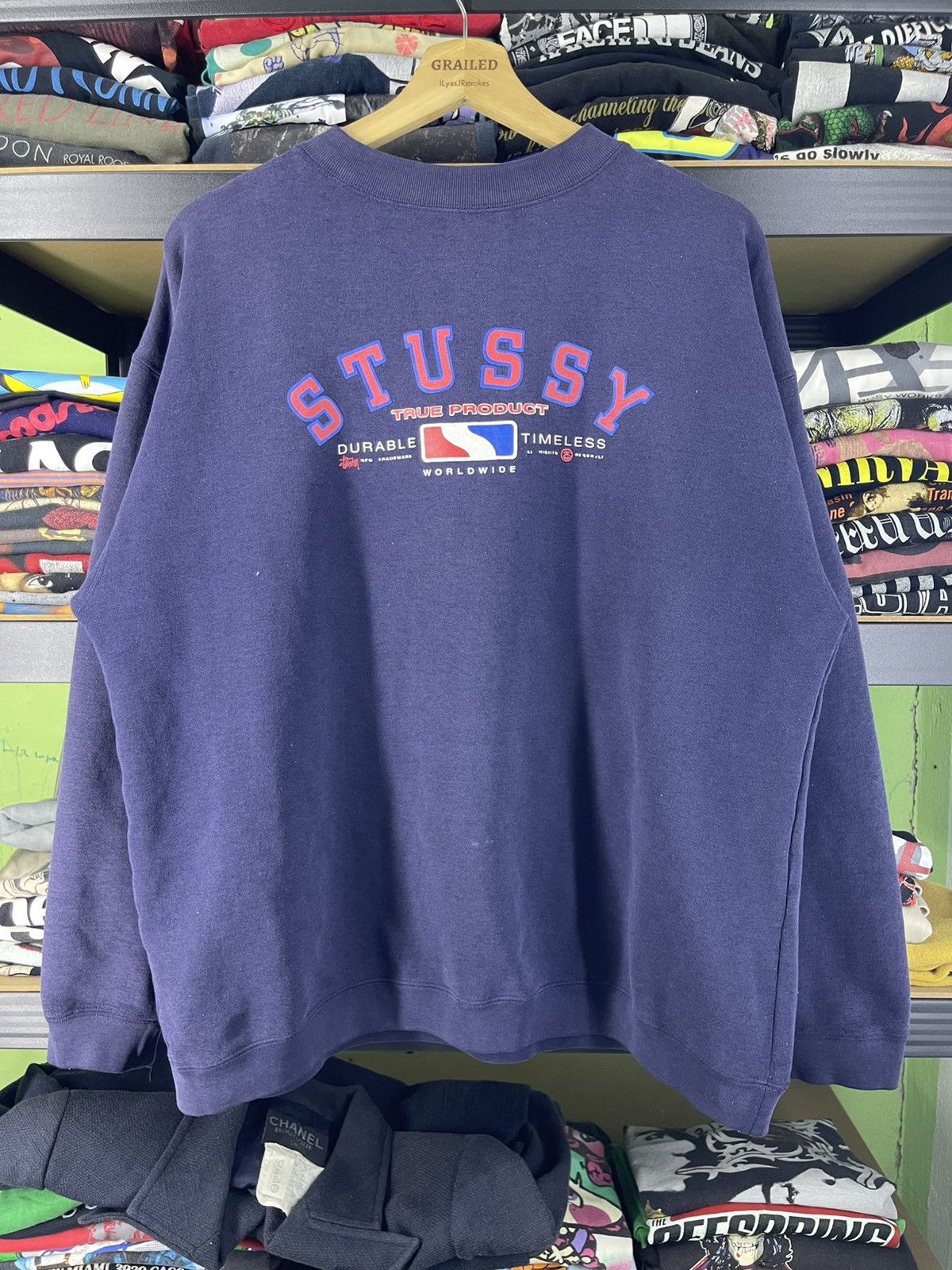 Stussy 1990s Vintage Stüssy "True Product" Sweatshirt Size US M / EU 48-50 / 2 - 1 Thumbnail