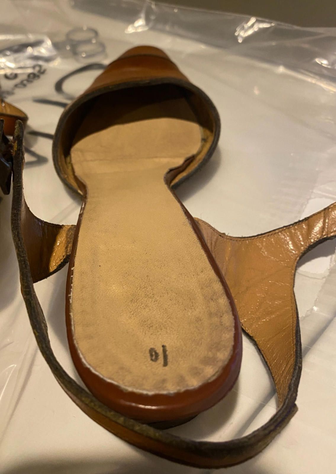 Designer VINTAGE 50s/60s Leather Heels Ankle Strap (#S605) Size US 10 / IT 40 - 7 Thumbnail