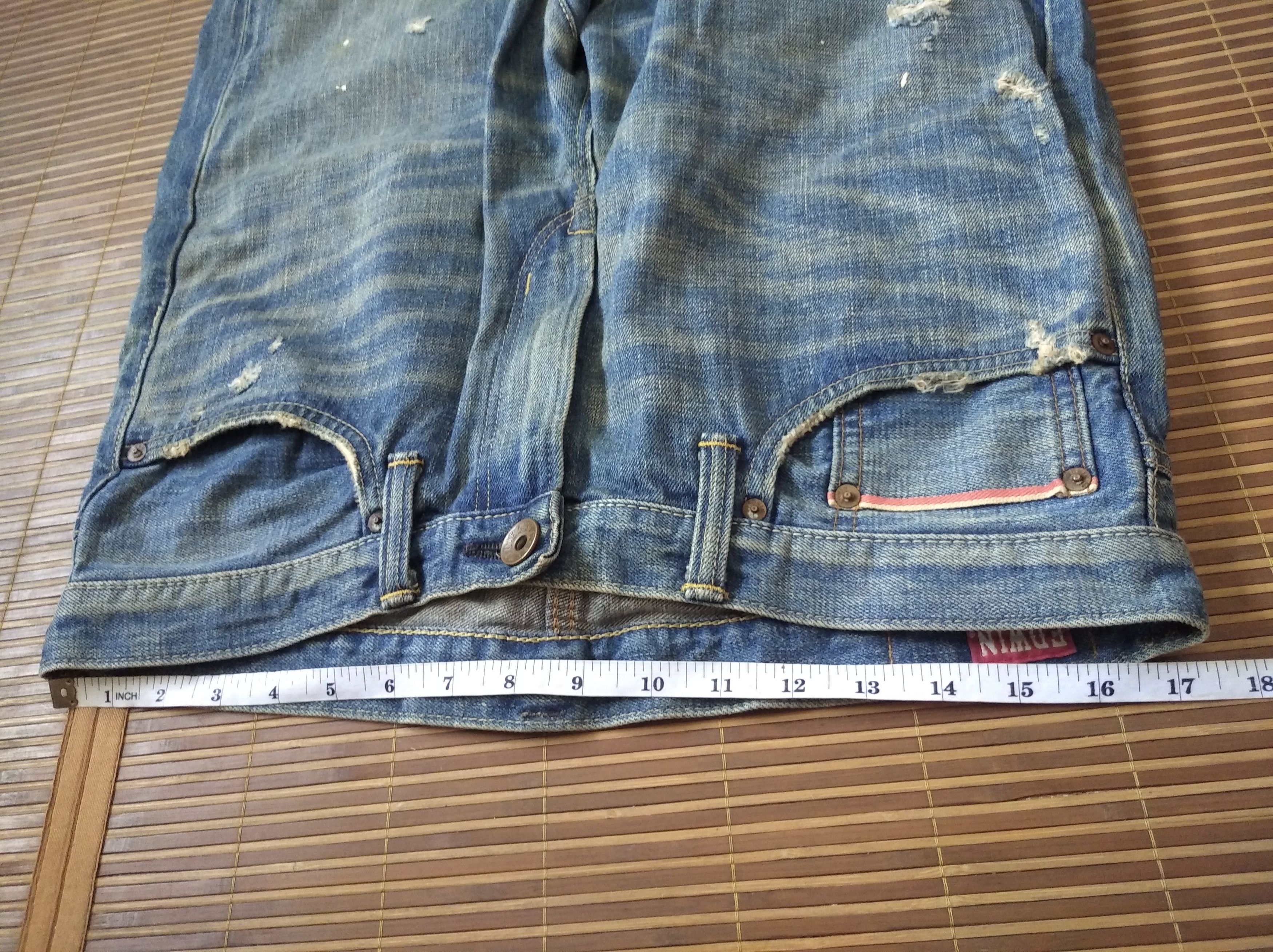 Edwin × Japanese Brand Vintage 90s Edwin 505zx Selvedge Distressed Denim Jeans Size US 34 / EU 50 - 15 Thumbnail