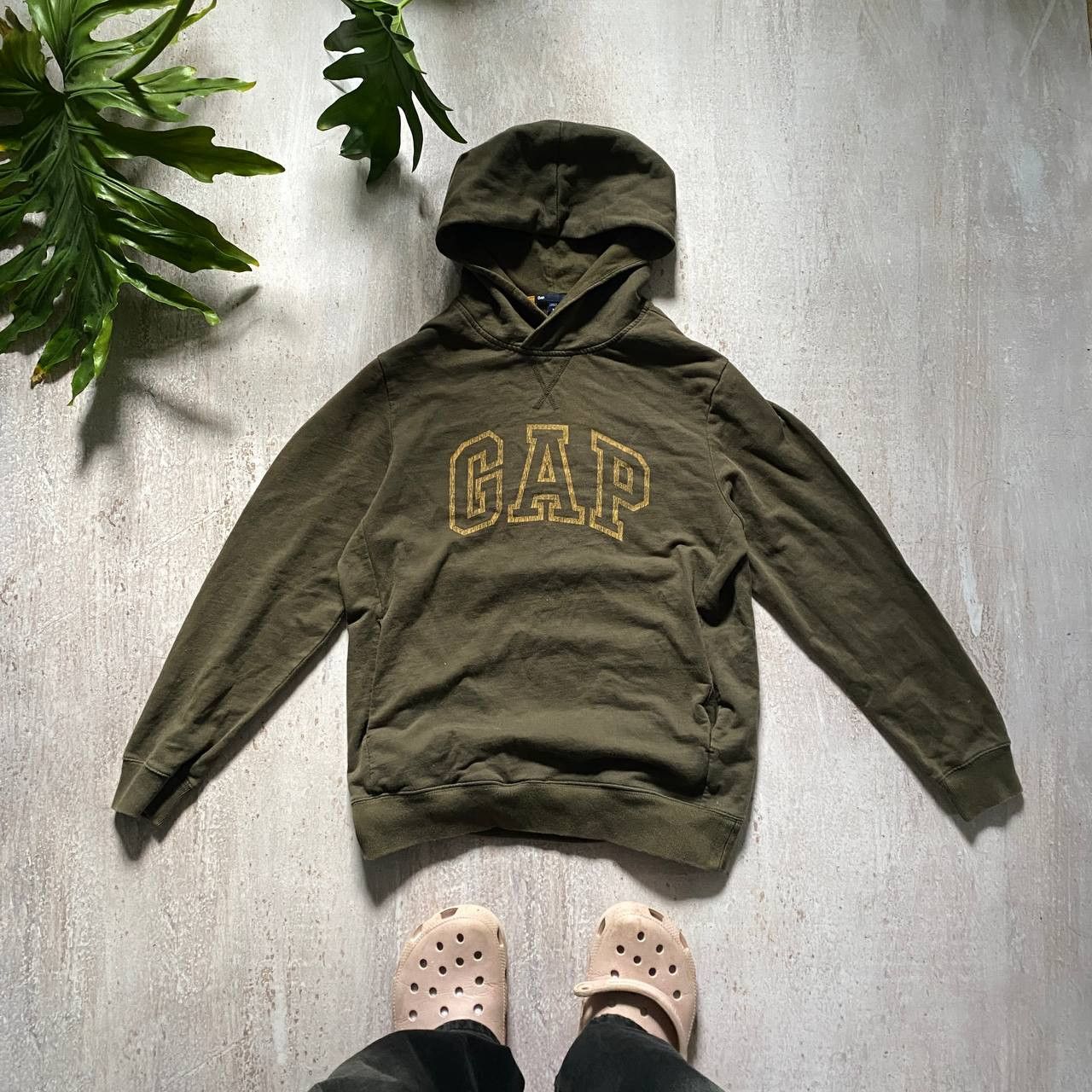 VINTAGE Y2K GAP AMAZING BROWN FADED KHAKI HOODIE 139