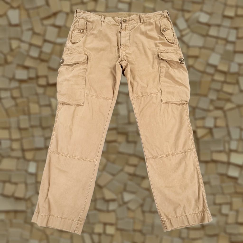 Polo Ralph Lauren VINTAGE Polo Ralph Lauren Cargo Pants Brown W42 L32 Paratrooper Pants Mens Cargo Regular Cotton Beige 6 Pockets Army Boys Mens Size US XL / EU 56 / 4 - 1 Thumbnail