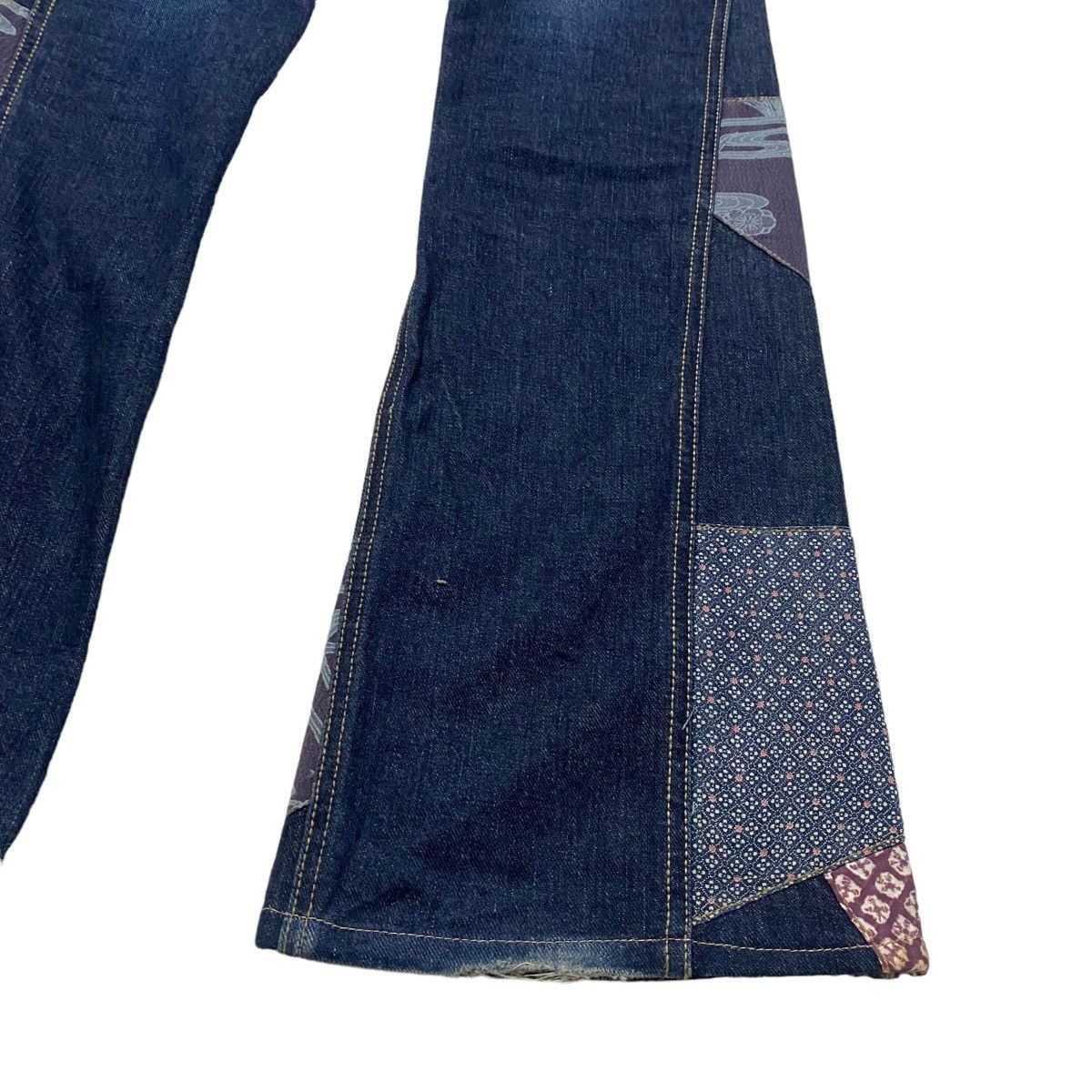 Japanese Brand SCANDAL COWBOY Denim Super Flare Patchwork Jeans Size US 28 / EU 44 - 15 Thumbnail