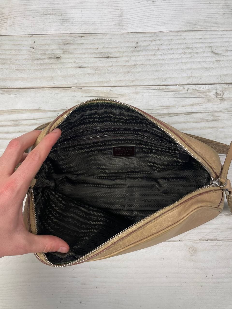 Prada Vintage Prada Leather Hand Bag Shoulders Luxury Size ONE SIZE - 14 Thumbnail