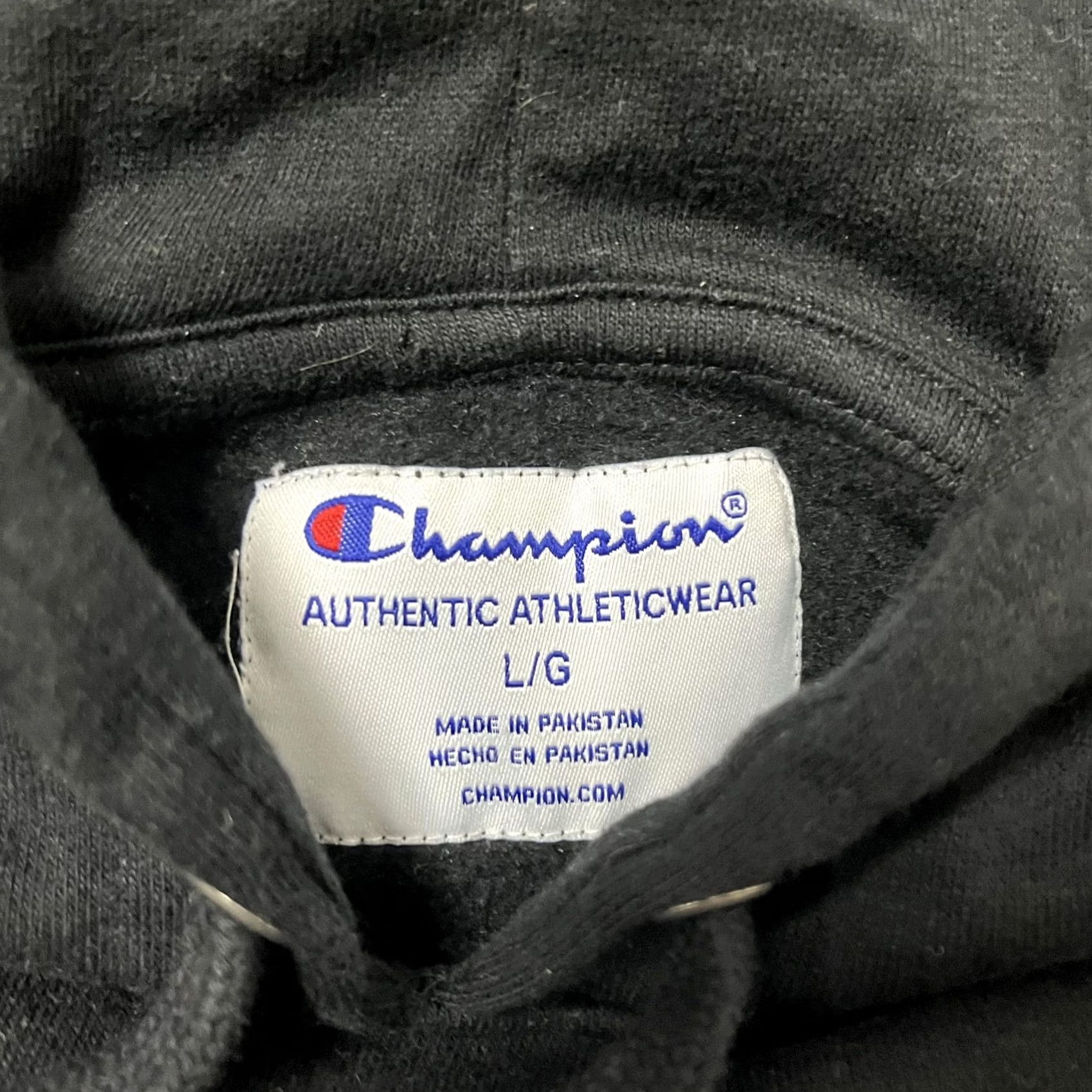 Champion VINTAGE Champion Sweatshirt Hoodie Mens Large Black Authentic Athleticwear Logo Size US L / EU 52-54 / 3 - 2 Thumbnail