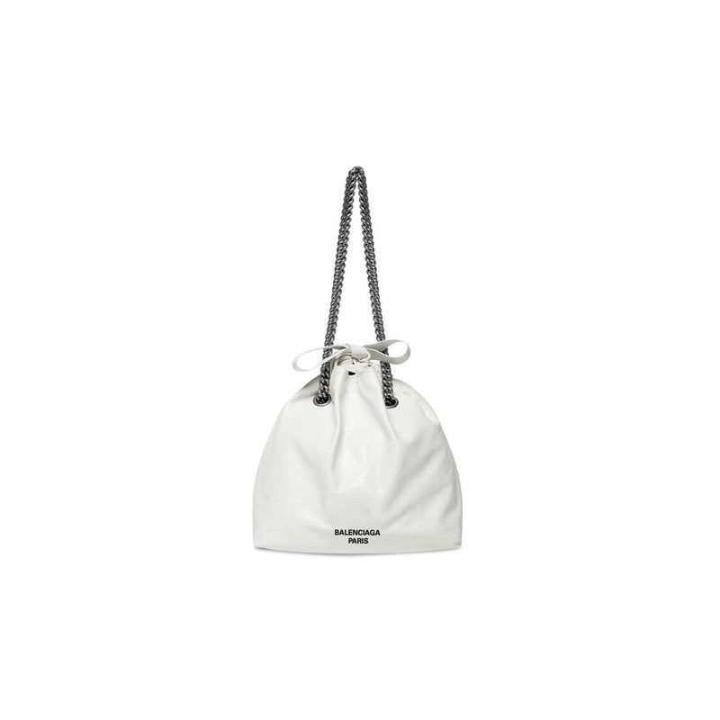 Balenciaga o1w1db10526 Size: OS / Crush Small Tote Bag in Optic White Size ONE SIZE - 1 Thumbnail