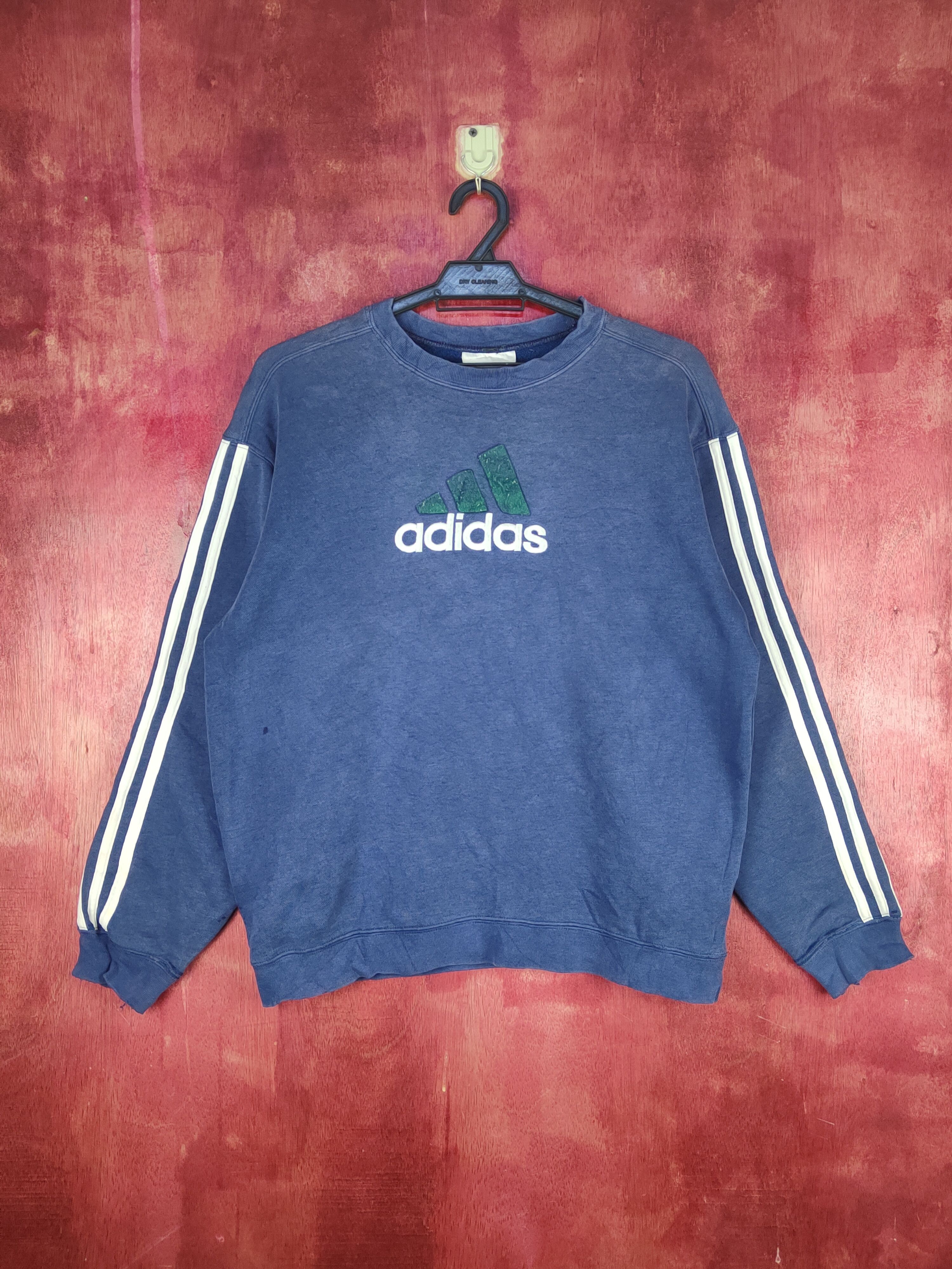 image of Adidas Blue Faded Sweatshirts S1883, Men's (Size Medium)