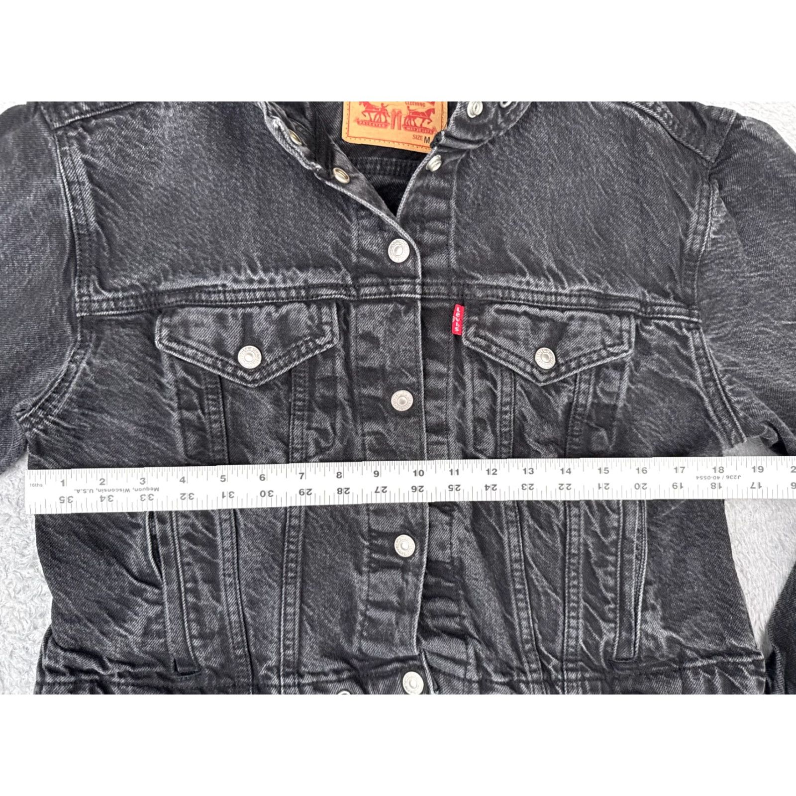 Levi's Levi's Jacket Womens Denim Black Cotton Hooded Short Sleeve - Regular Fit - Button Up - 80s 90s Classic - Womens Size 32" / US 10 / IT 46 - 7 Thumbnail