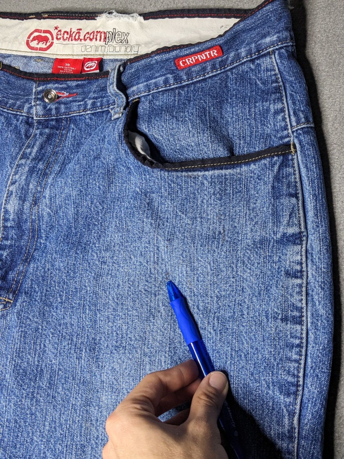 Ecko Unltd. Vintage 90s Ecko Unltd Carpenter Shorts Denim Baggy Jorts 38 Size US 38 / EU 54 - 9 Thumbnail