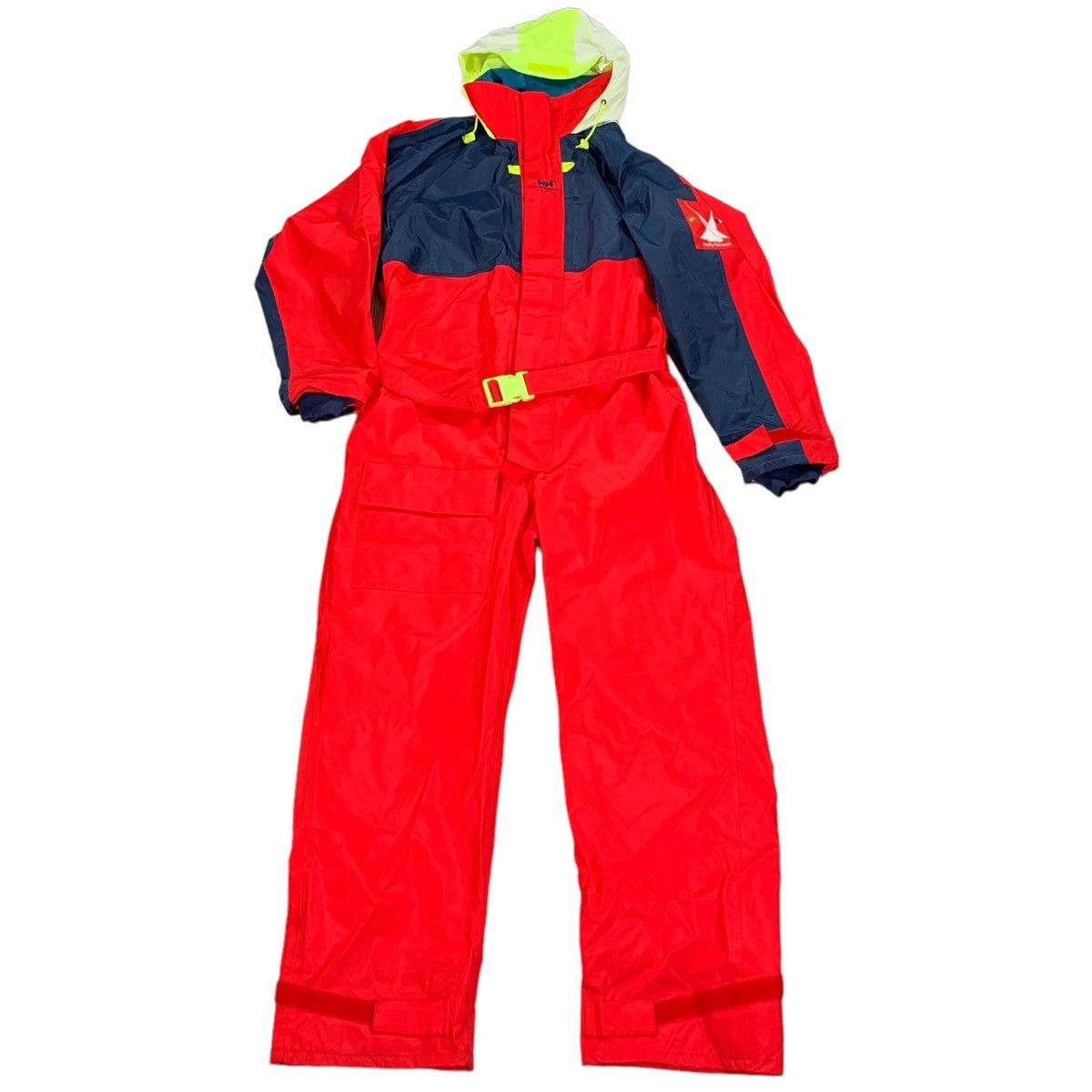 VTG Helly Hansen Men’s Red & Navy Blue Neon Ski Snow Suit