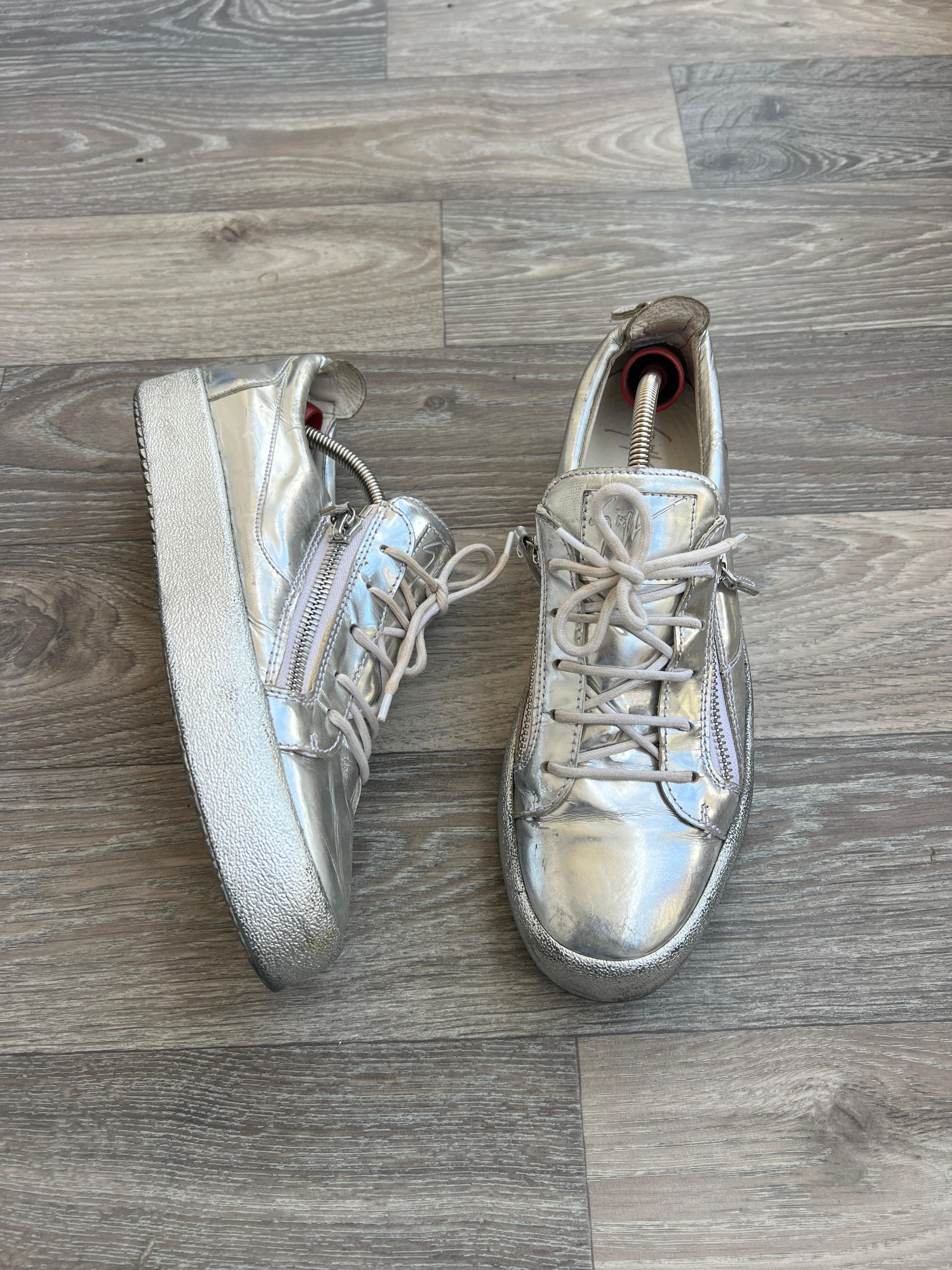 Giuseppe Zanotti Giuseppe Zanotti Frankie Metallic Leather Sneakers Sz 44 Size US 11 / EU 44 - 3 Thumbnail