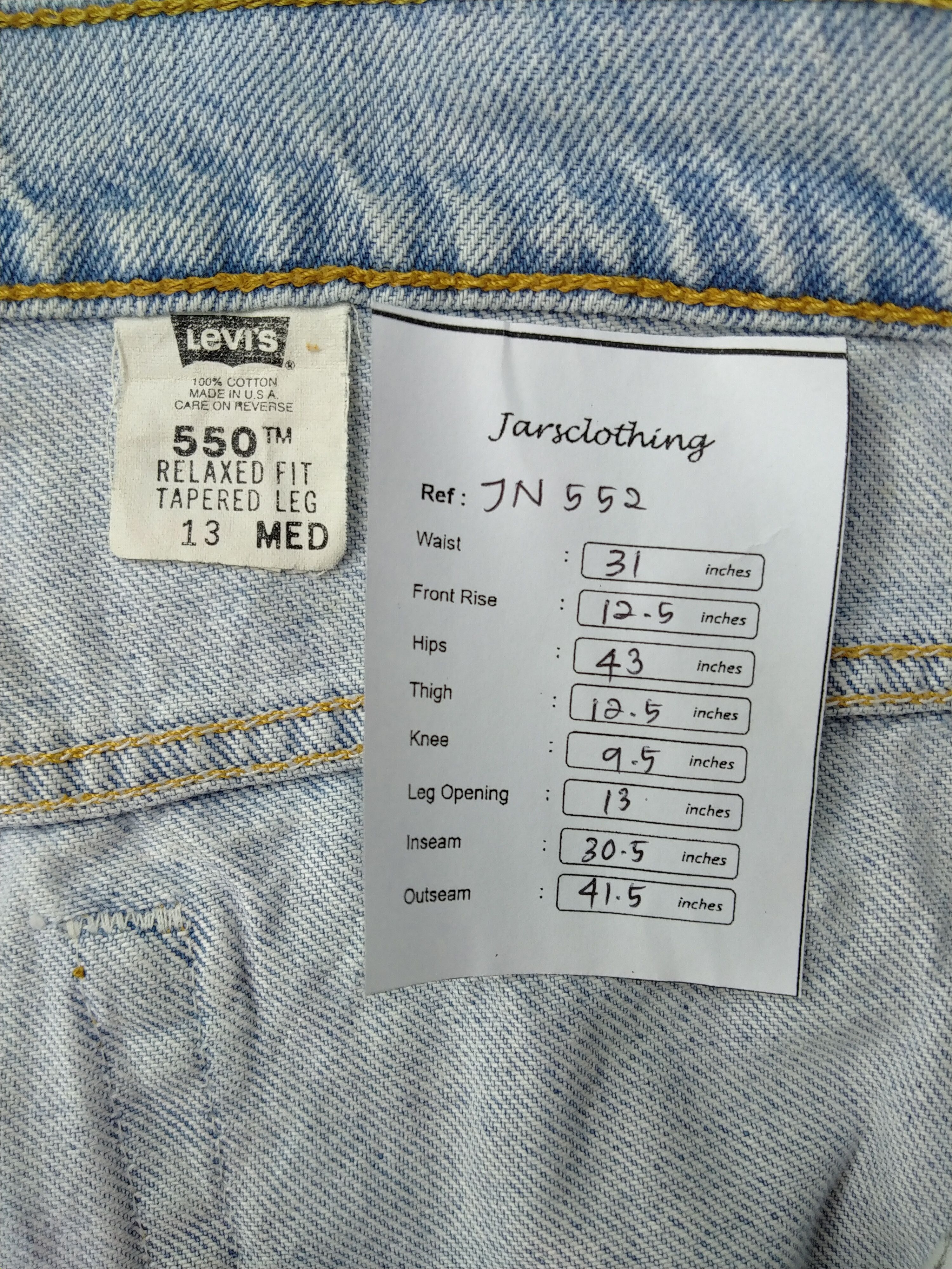 Levi's Light Wash Vintage Levi's 550 Denim 31 x 30.5 -JN552 Size US 31 - 9 Thumbnail