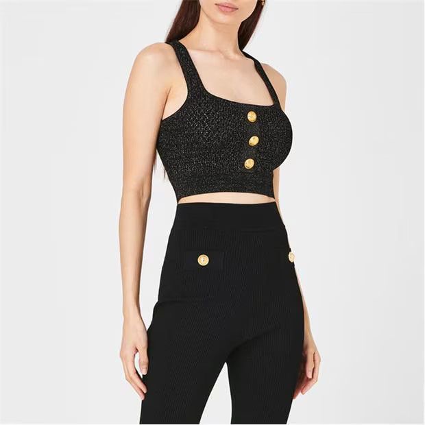 Balmain o1g2r1mq0924 Tank Tops in Noir Size M / US 6-8 / IT 42-44 - 4 Thumbnail