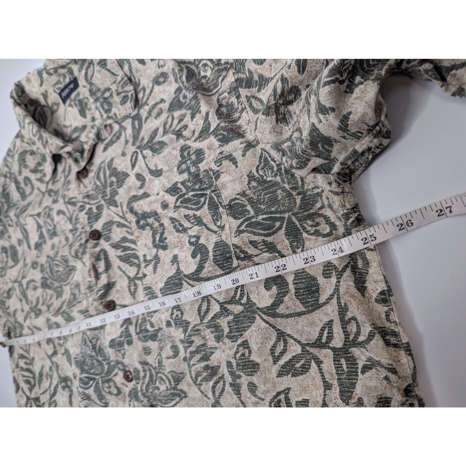Arrow VINTAGE Arrow Button Shirt Men's L Green Hawaiian Camp Loop Collar Cotton Floral Size US L / EU 52-54 / 3 - 6 Thumbnail