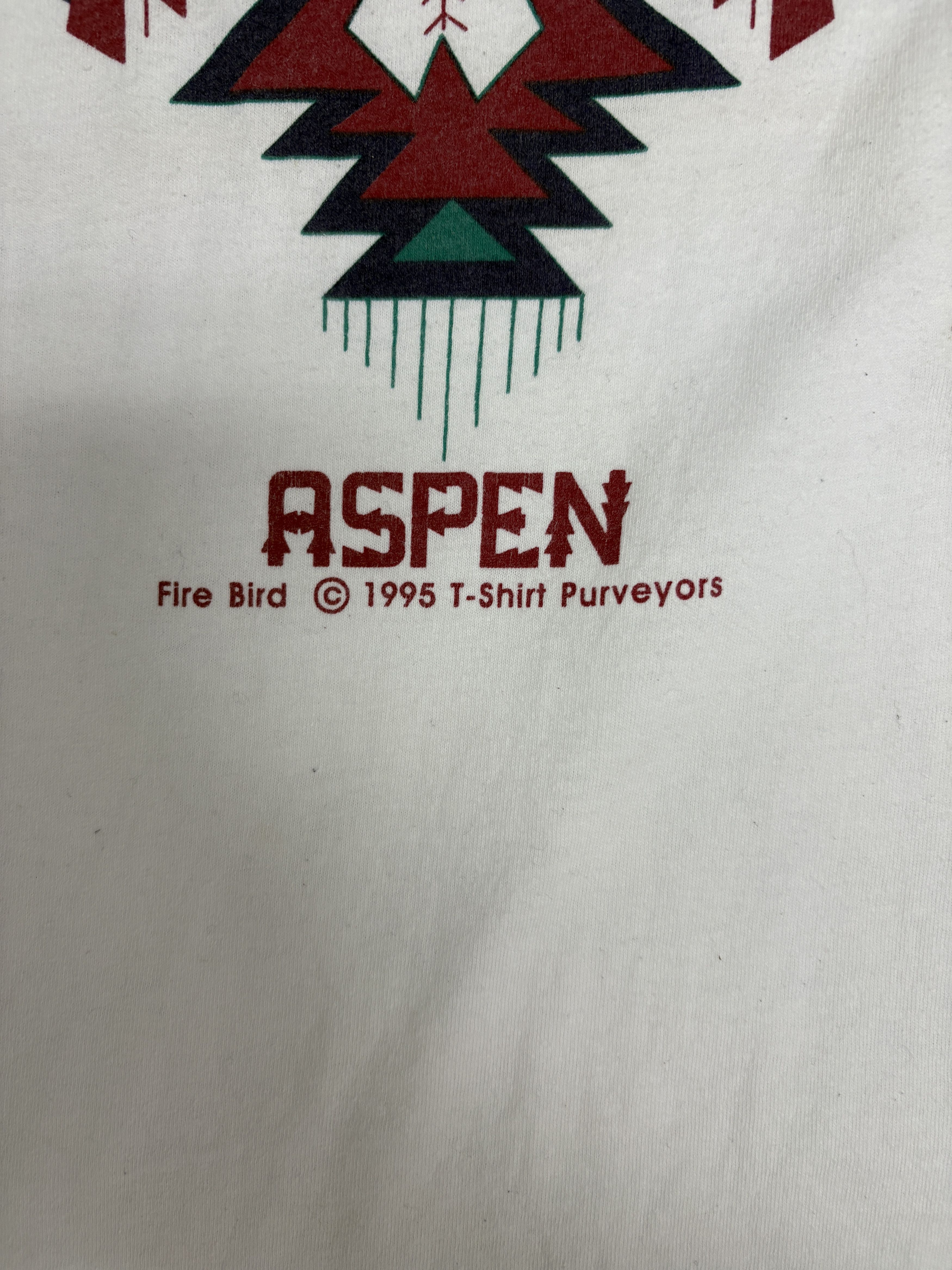 Vintage Aspen Fire Bird Vintage White Tourist T-Shirt Tee Size US L / EU 52-54 / 3 - 3 Thumbnail