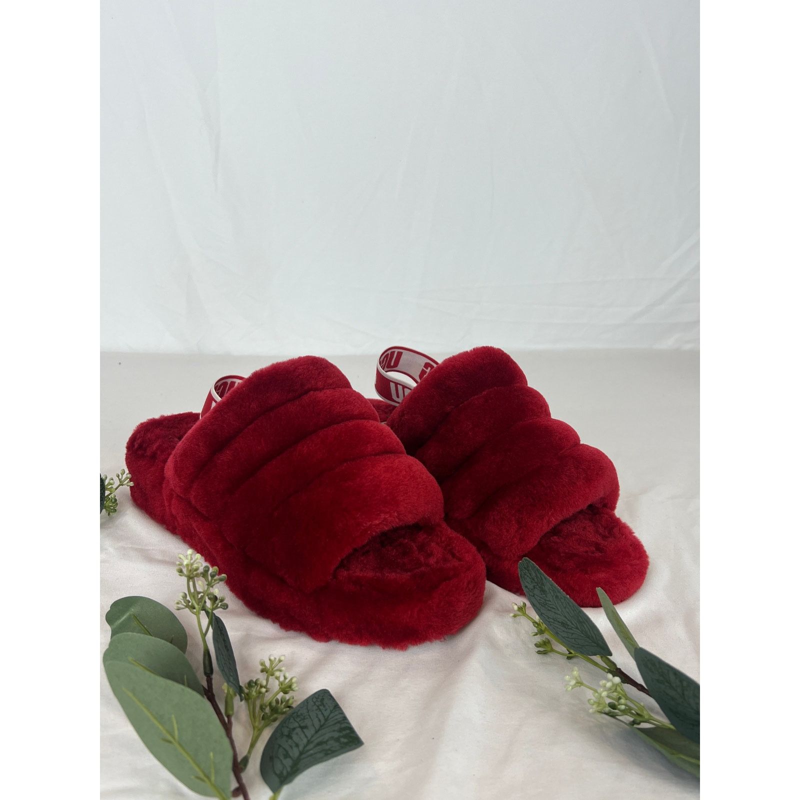 Ugg UGG Women’s Fluff Yeah Slide Slippers – Red Wine – Size 8 Size US 8 / IT 38 - 2 Thumbnail