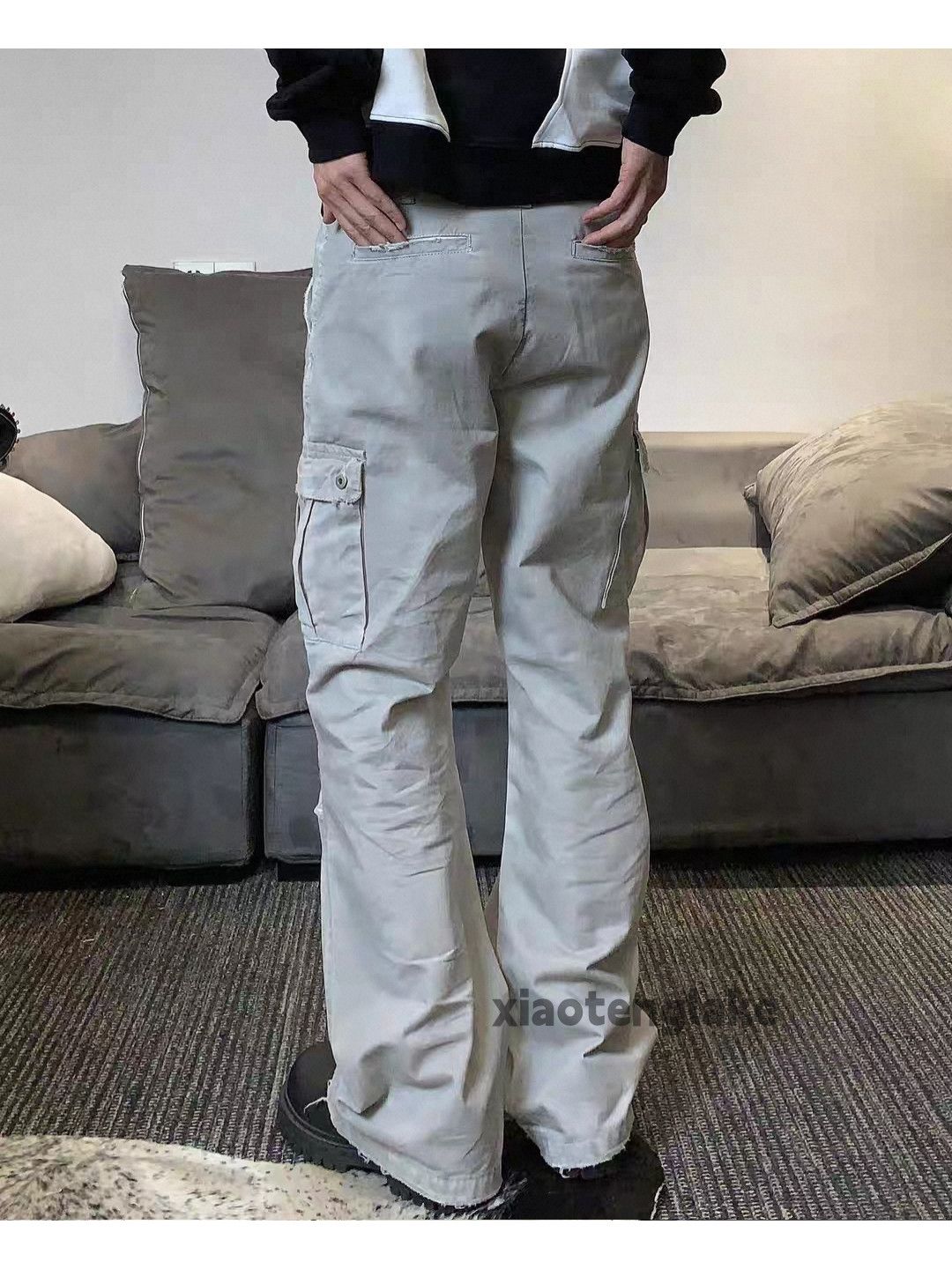 Vintage Unisex utility punk yuppie grunge stain ripped cargo pants Size US 36 / EU 52 - 1 Thumbnail