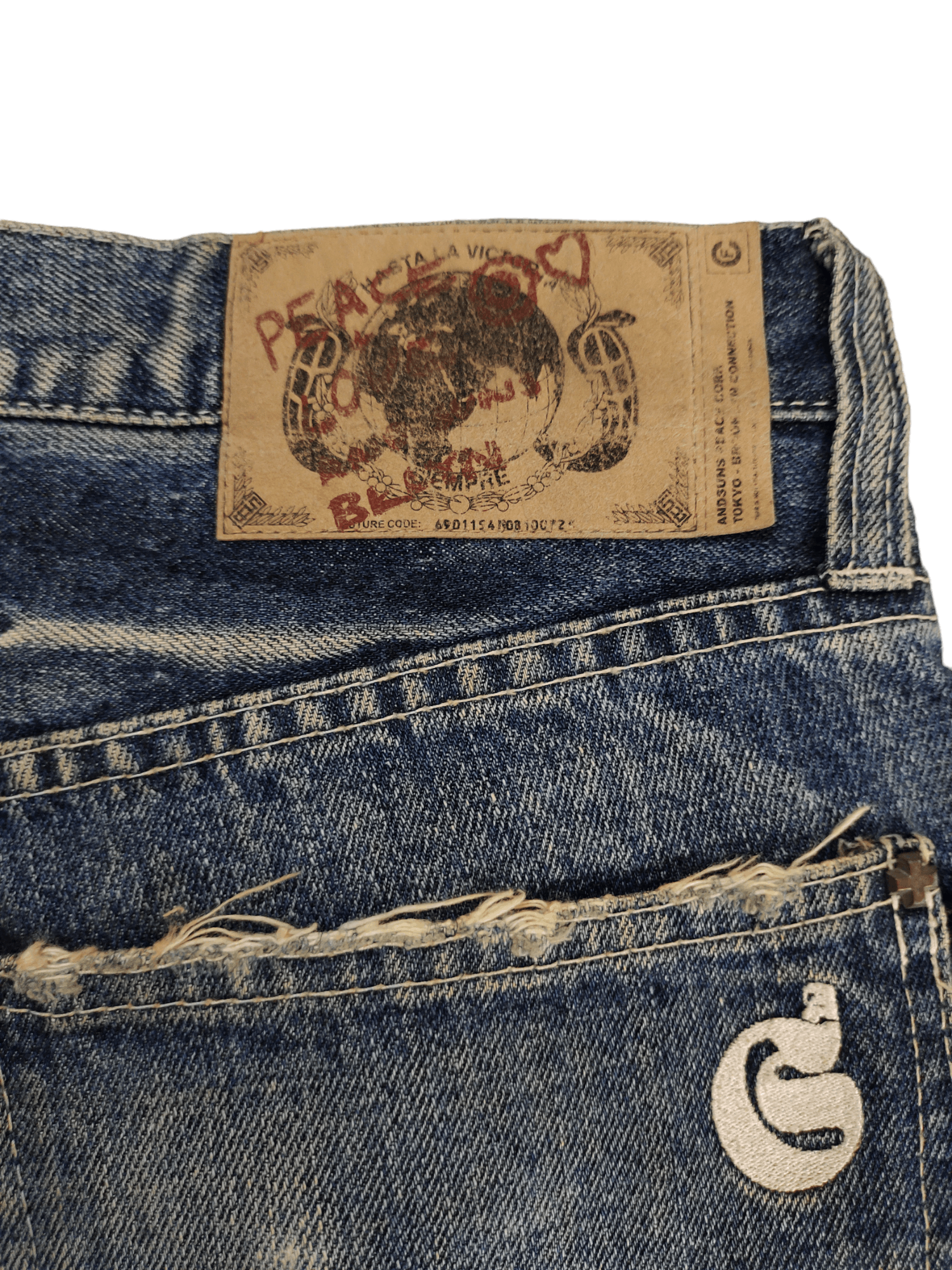 Kapital Vintage Andsuns Japan Clawmark Distress Repaired LooseJeans Size US 34 / EU 50 - 17 Thumbnail