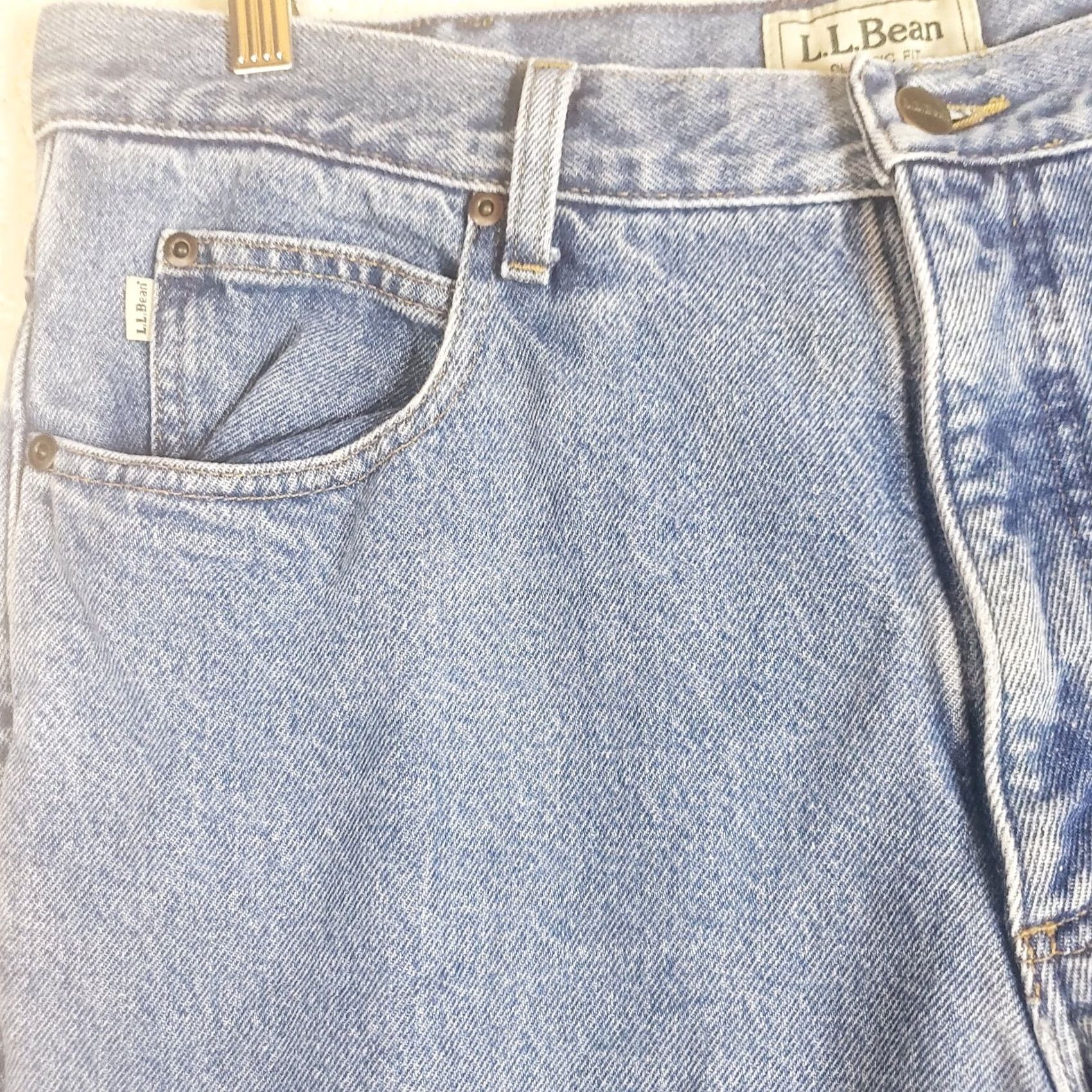Vintage VINTAGE LL Bean Classic Fit Fleece Lined Jeans Blue Denim 35x30 Men's Size US 35 - 4 Thumbnail