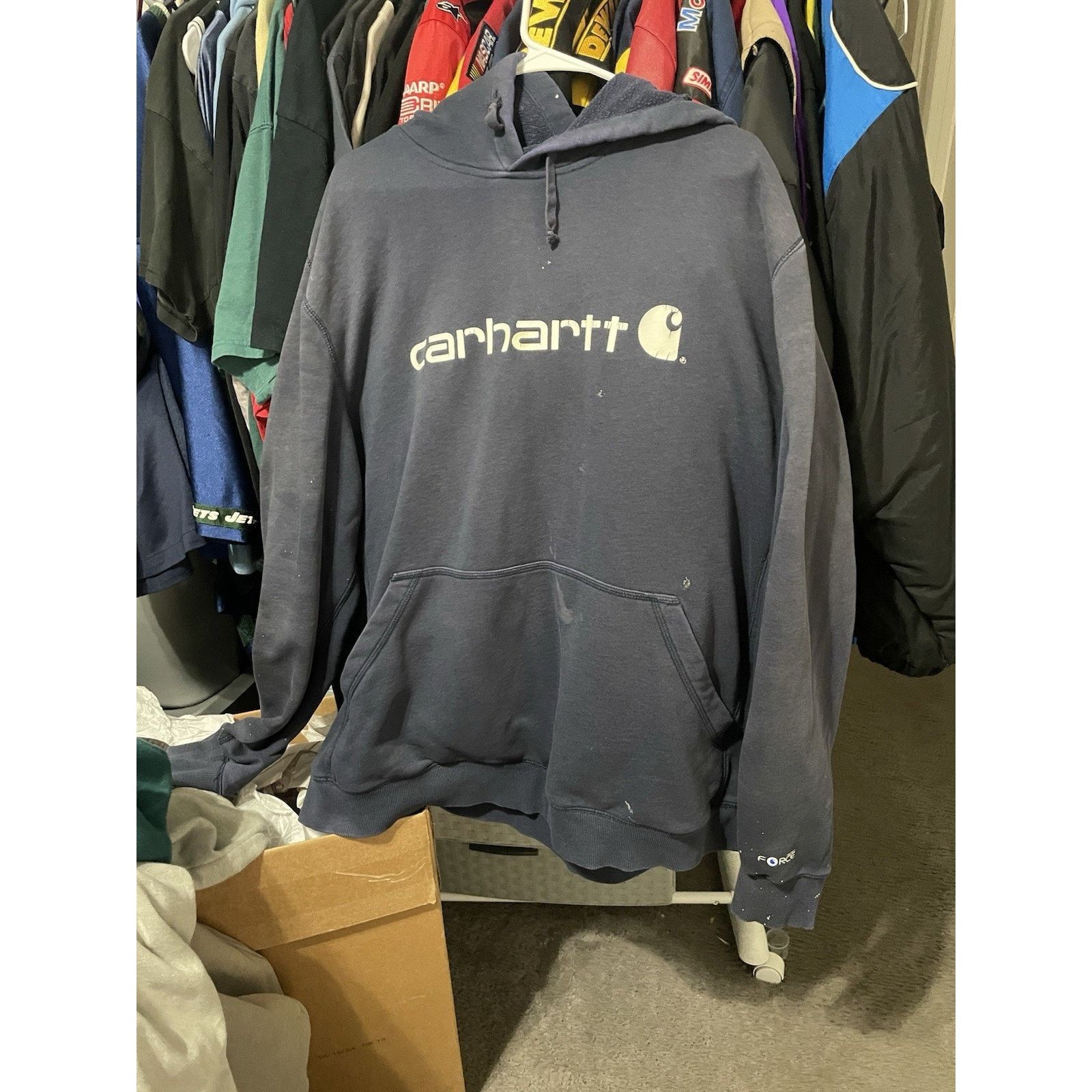Carhartt Size 2XL-Carhartt Force Hoodie Blue Relaxed Fit Pullover Size US XXL / EU 58 / 5 - 1 Thumbnail