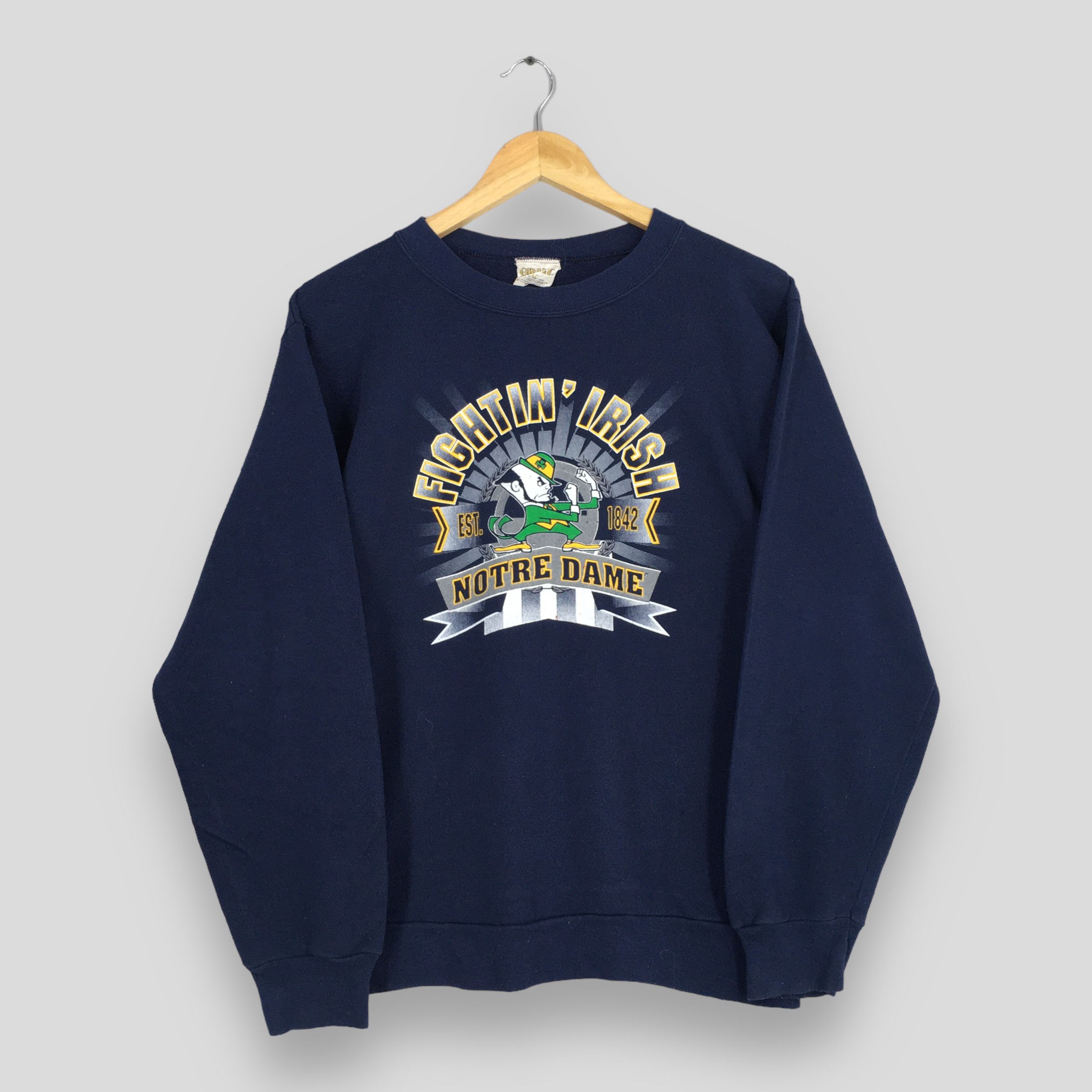 NCAA Vintage 90s Notre Dame Fighting Irish Ncaa Sweatshirt Small Size US S / EU 44-46 / 1 - 1 Thumbnail