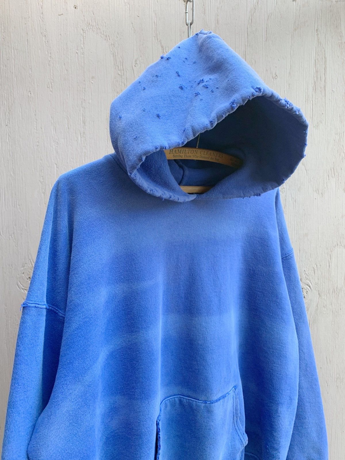 Vintage Thrashed Sun Faded Distressed BOXY Blank Hoodie ERD GRUNGE Size US L / EU 52-54 / 3 - 11 Thumbnail