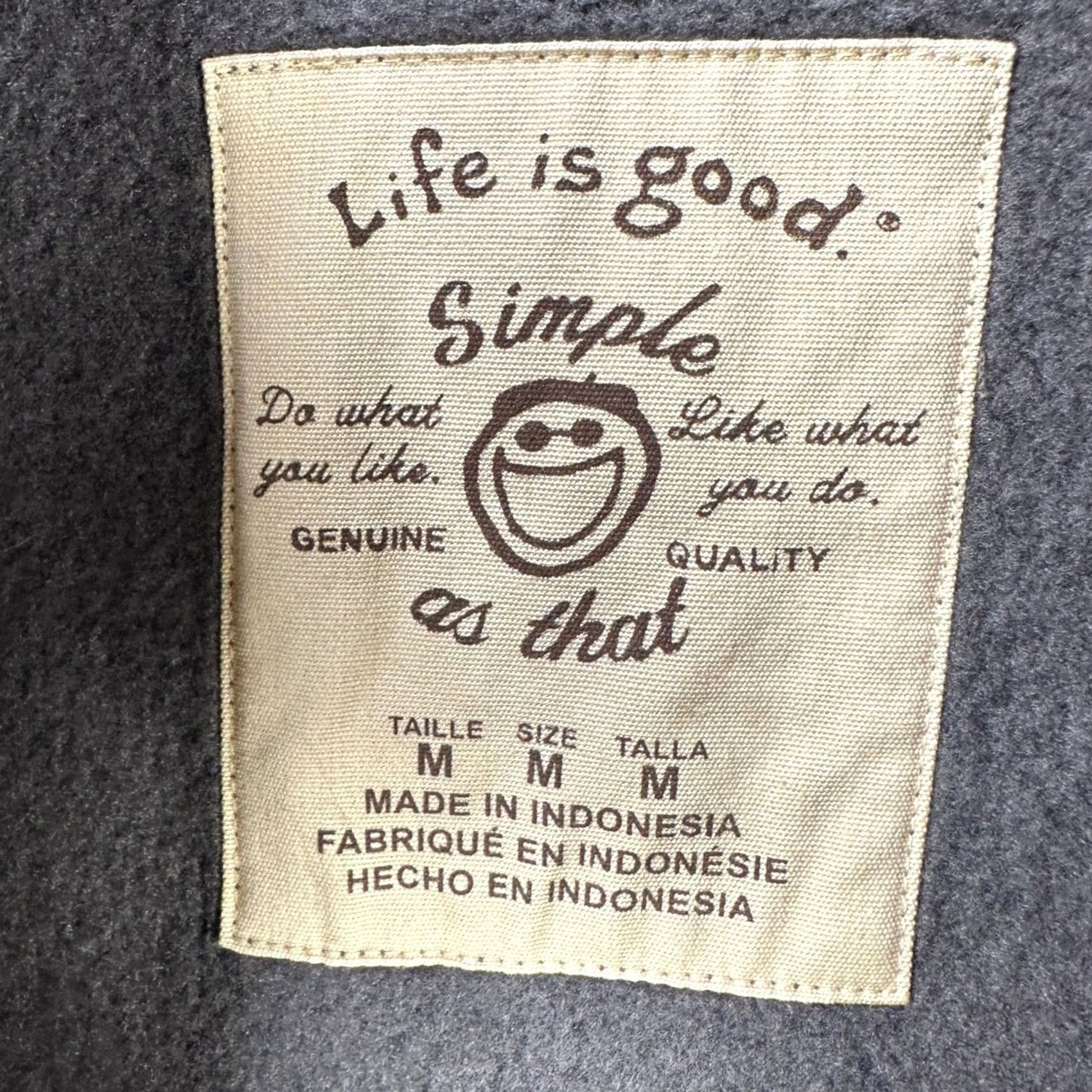 Life is Good Life is Good Fleece Sweater Pullover Mens Medium Gray Quarter Zip Long Sleeve Size US M / EU 48-50 / 2 - 4 Thumbnail