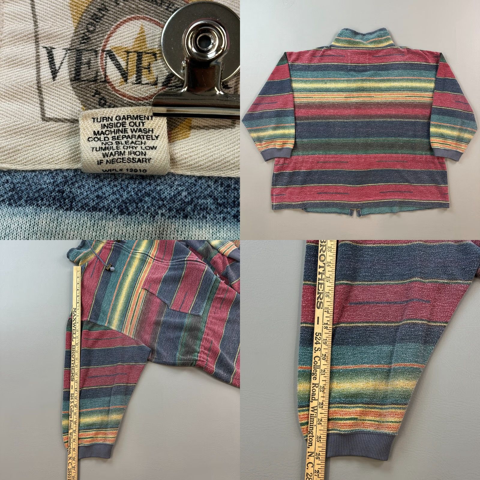 Vintage VINTAGE Venezia Jacket Women's 24 Striped Cali Baja Drug Rug Fleece Full Zip 90s Size 4XL / US 24-26 - 8 Thumbnail