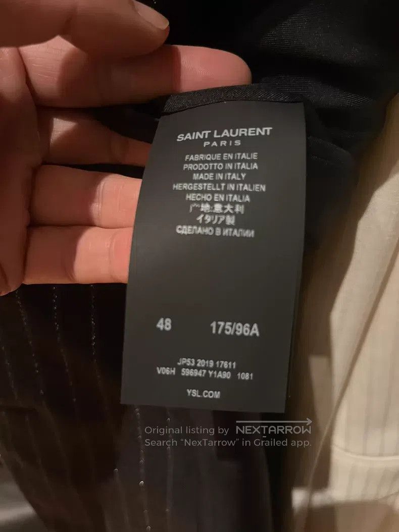 Saint Laurent Paris Saint Laurent Paris Classic Silver Thread Double Breasted Size US M / EU 48-50 / 2 - 4 Thumbnail