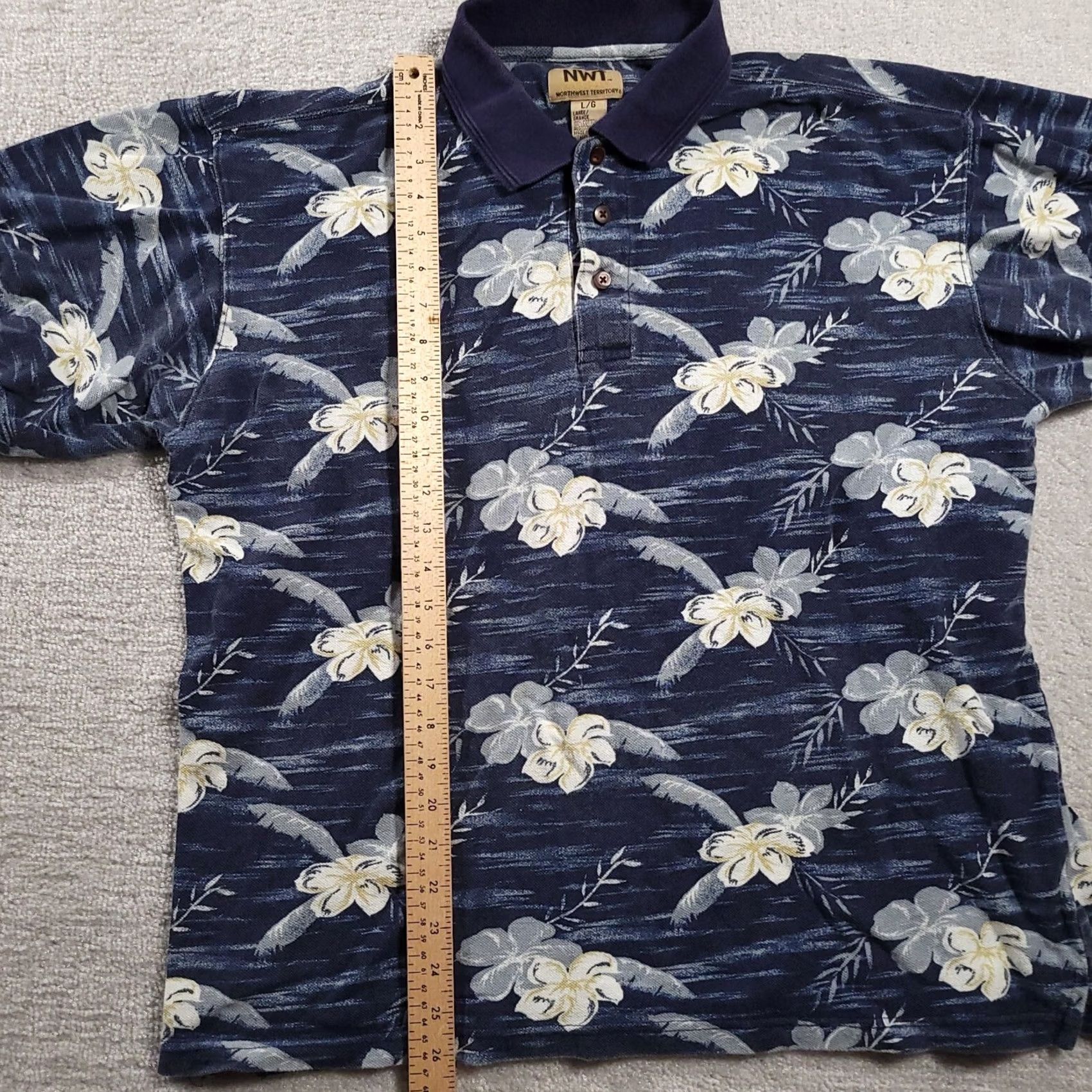 Vintage Northwest Territory Naturals Blue Hawaiian Polo Shirt Mens L Short Sleeve Size US L / EU 52-54 / 3 - 5 Thumbnail