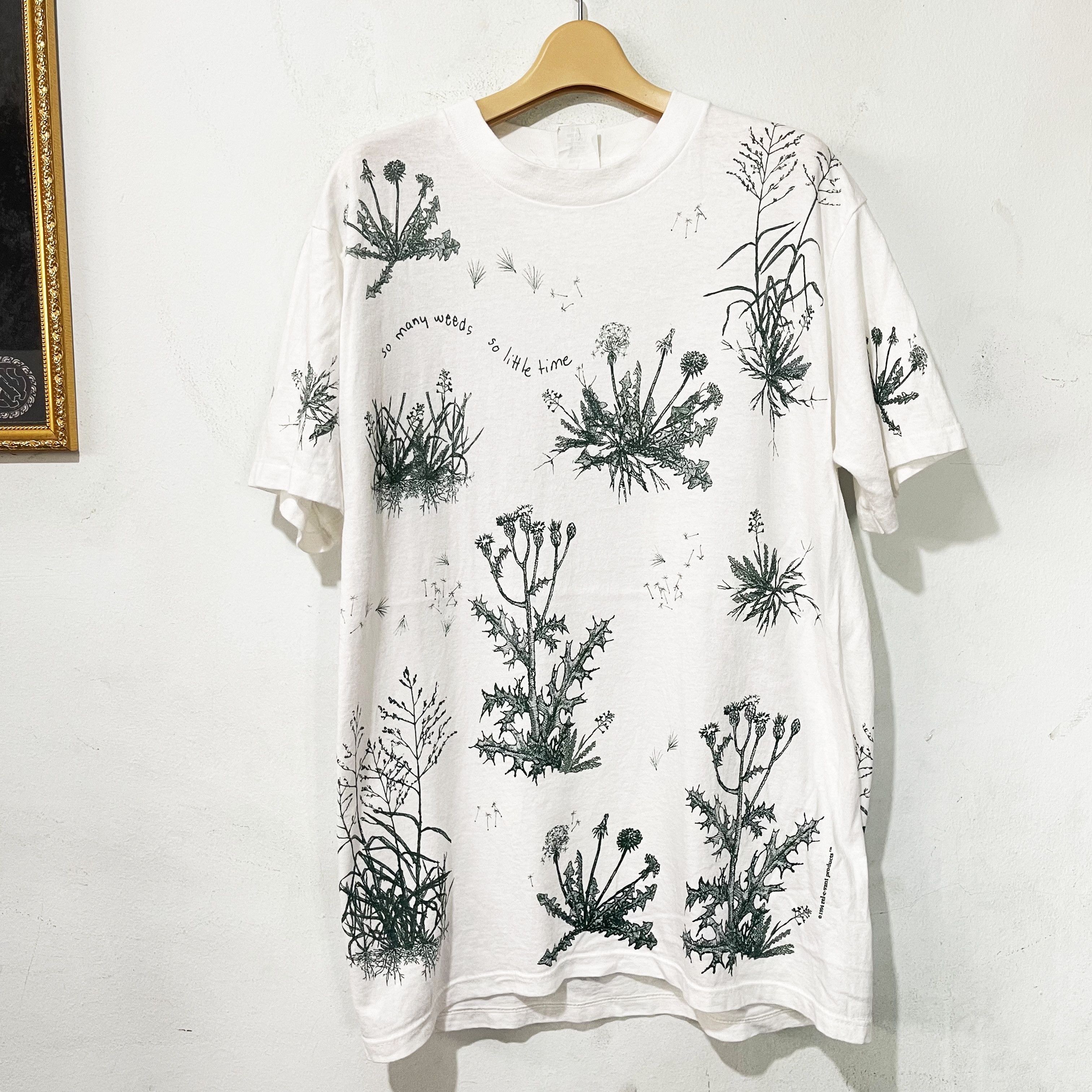 Vintage Vintage 90s Botanical Weeds T-Shirt Size US M / EU 48-50 / 2 - 1 Thumbnail