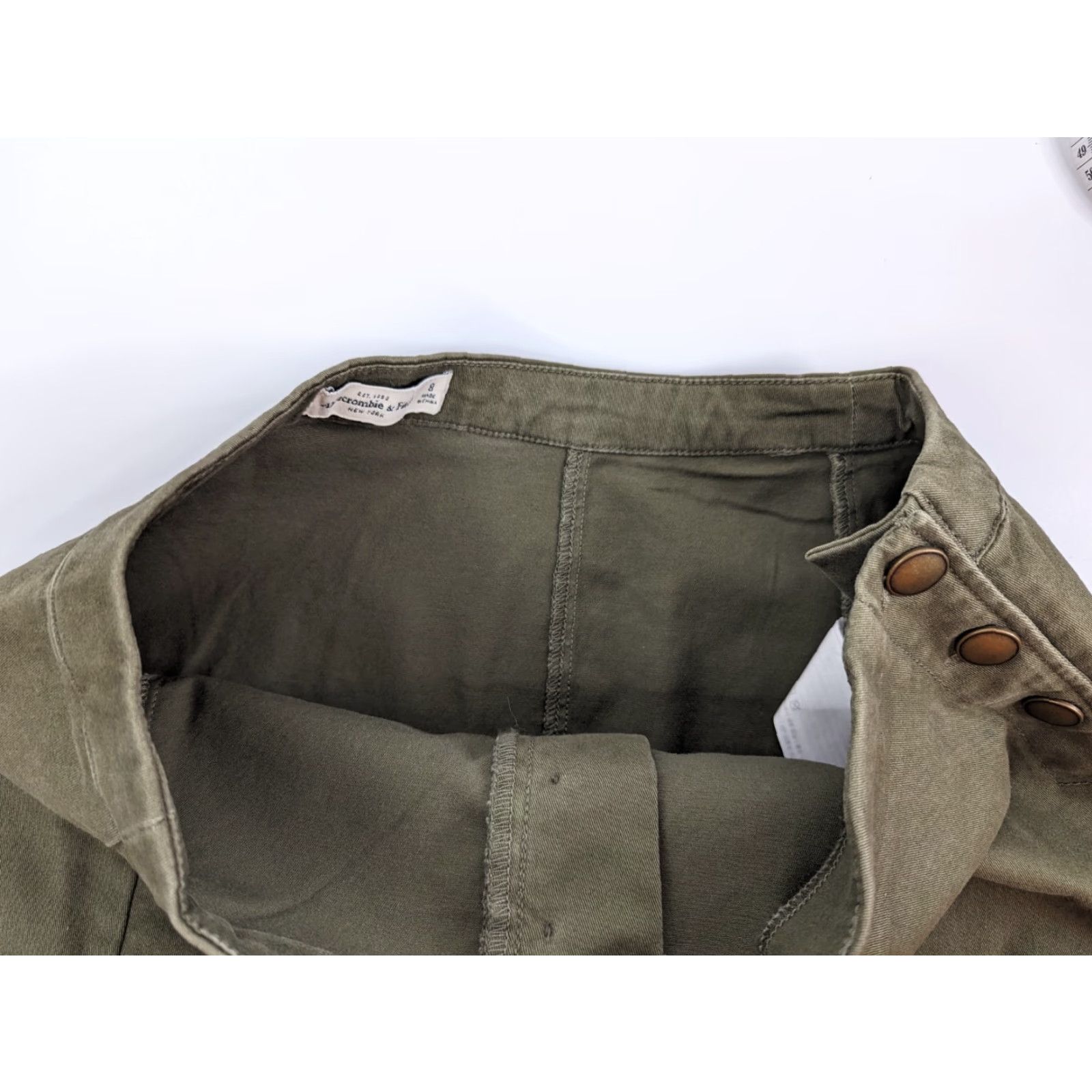 Abercrombie & Fitch Abercrombie & Fitch Skirt Women's 8 Oliver Green Button Outdoor Denim Cotton Blend Casual Bohemian Nature A-Line Short Vintage: No (adjust to rules) Size 30" / US 8 / IT 44 - 5 Thumbnail