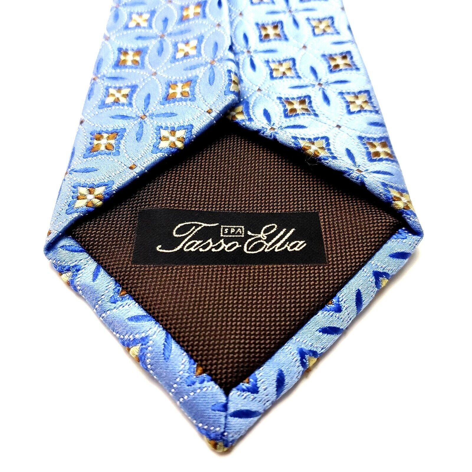 Tasso Elba Tasso Ella Blue Silk Tie Woven Geometric Size ONE SIZE - 5 Thumbnail