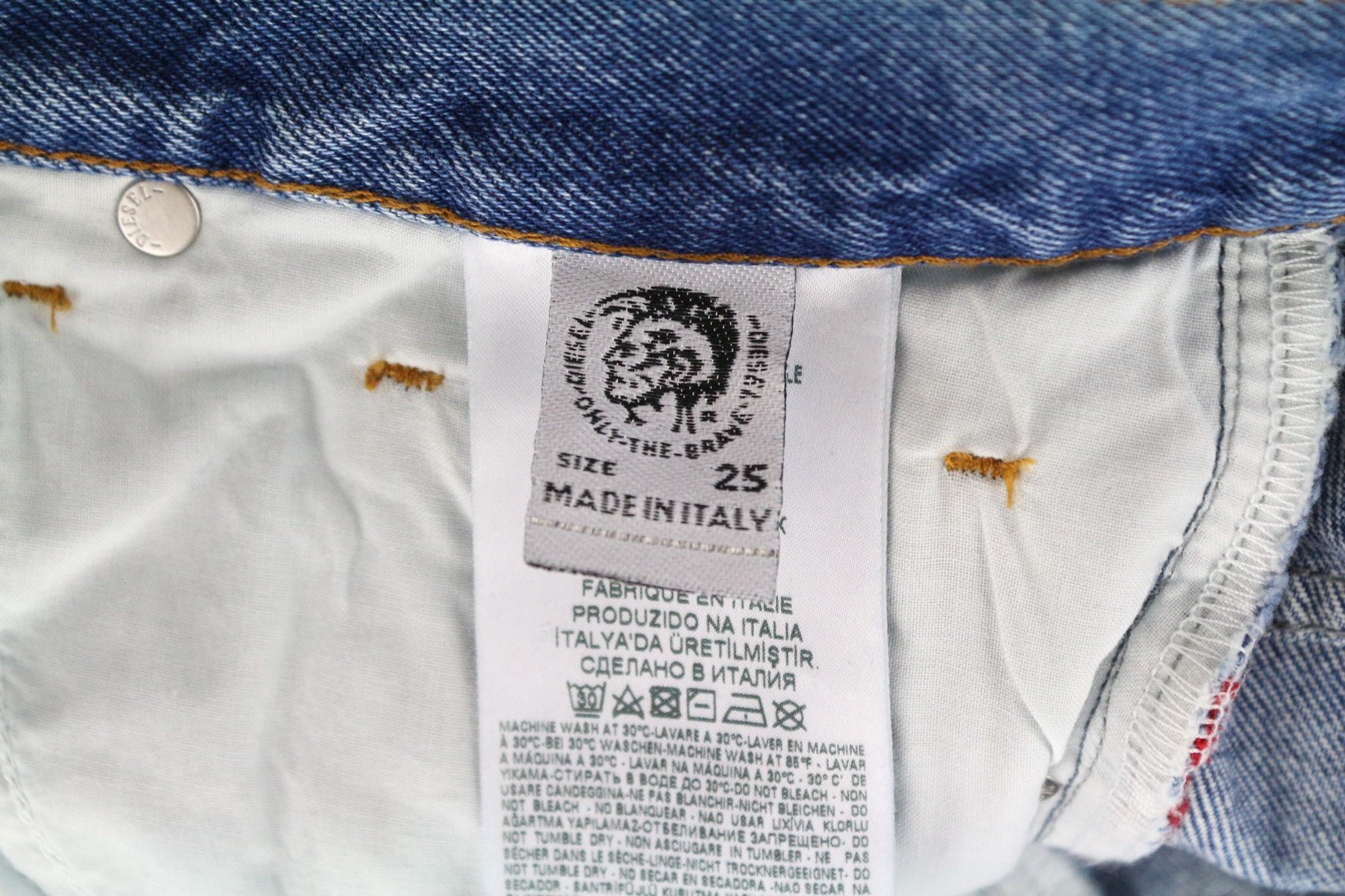 Diesel WIDEE 0077V W25/L32 Blue Cotton Jeans 71652 Size 25" / US 0 / IT 36 - 7 Thumbnail