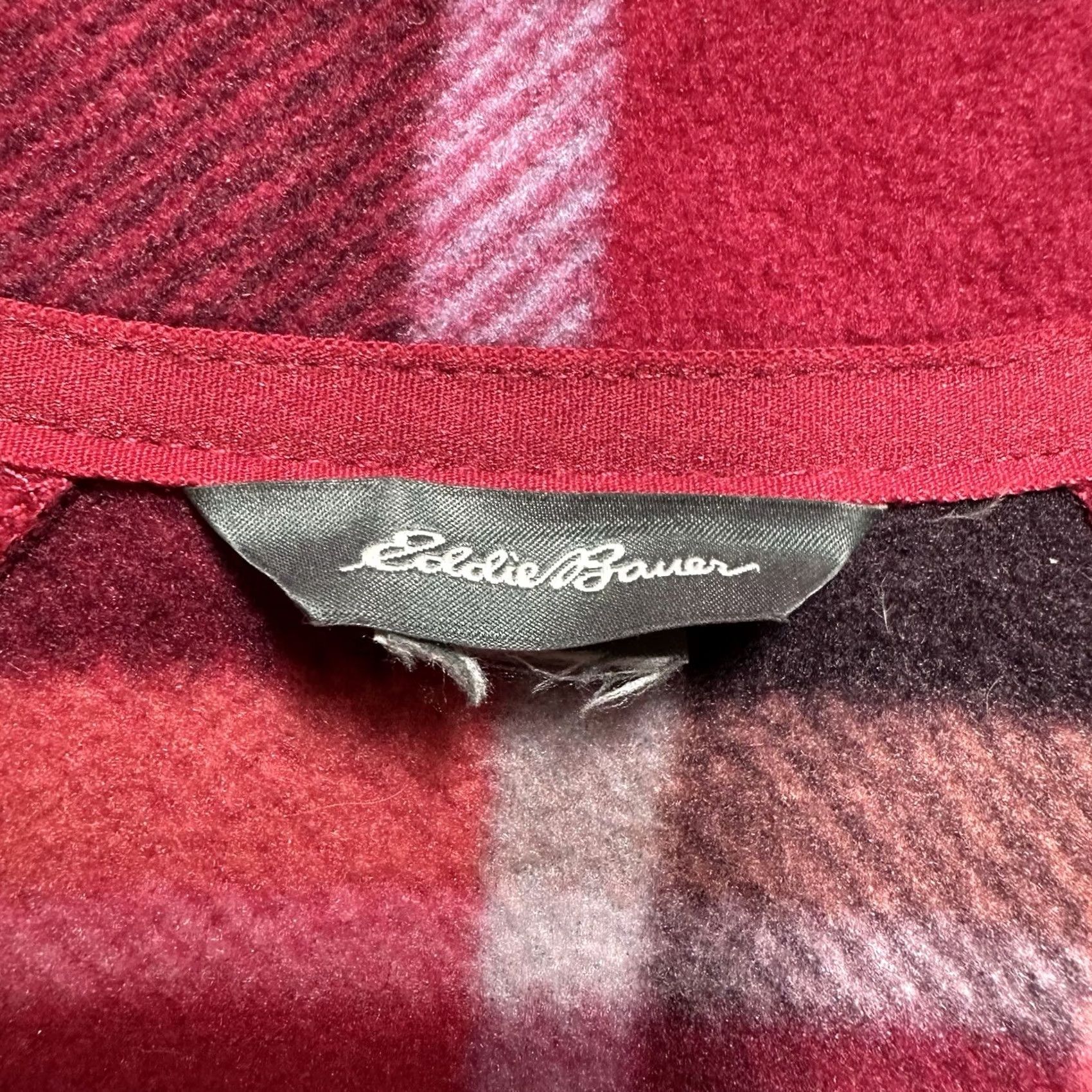 Eddie Bauer Eddie Bauer Pullover Sweater Womens Medium Red/Pink Plaid Fleece 1/4 Zip Long Sleeve EUC Size M / US 6-8 / IT 42-44 - 4 Thumbnail