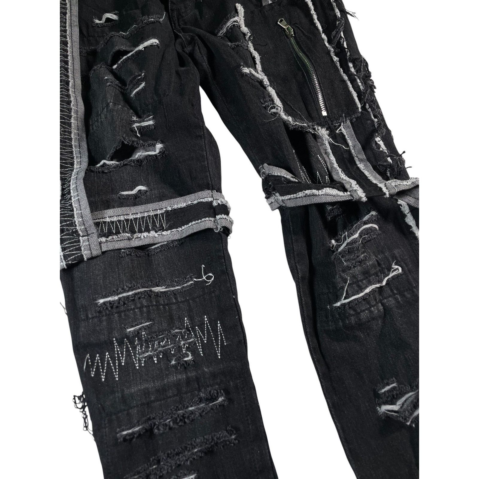 Who Decides War Who Decides War Black Wash Distressed Jeans Size US 34 / EU 50 - 2 Thumbnail