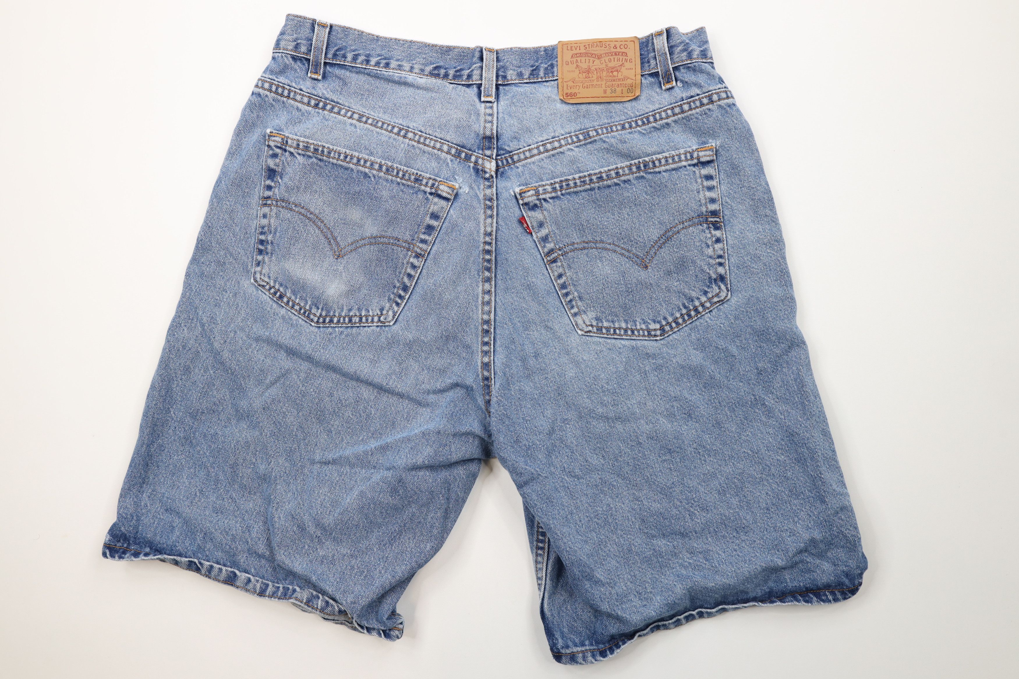 Levi's × Vintage Vintage 90s Levis 560 Loose Fit Denim Jean Shorts Jorts USA Size US 38 / EU 54 - 8 Thumbnail