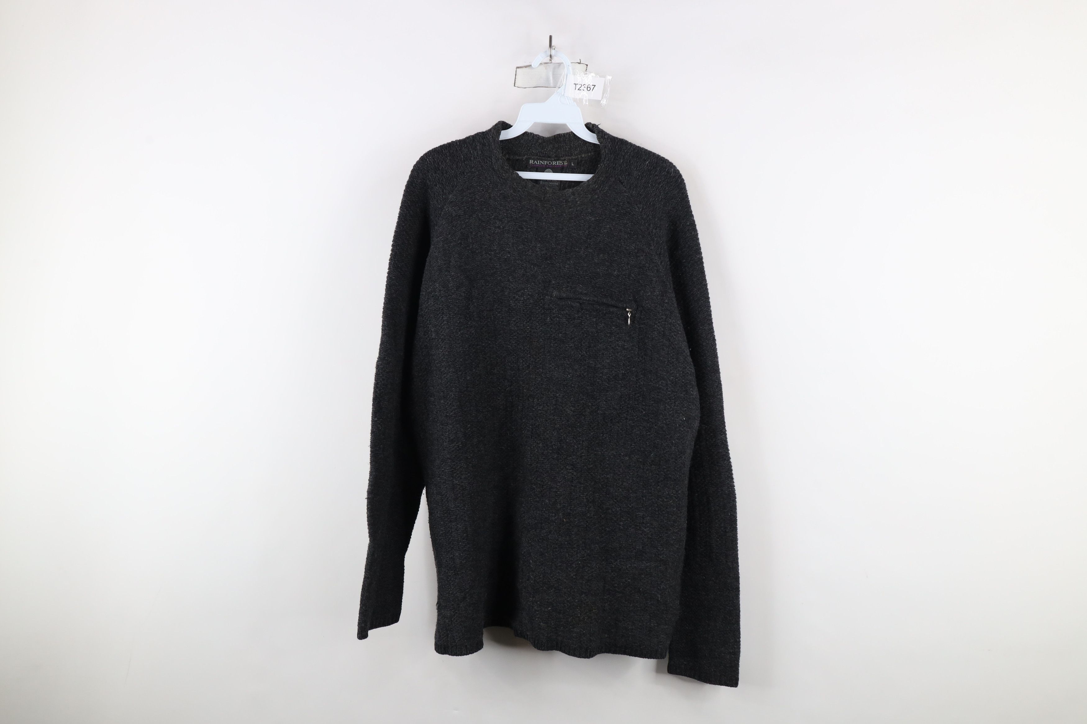 Vintage Vintage 90s Streetwear Ribbed Wool Knit Sweater Gray Size L / US 10 / IT 46 - 1 Thumbnail