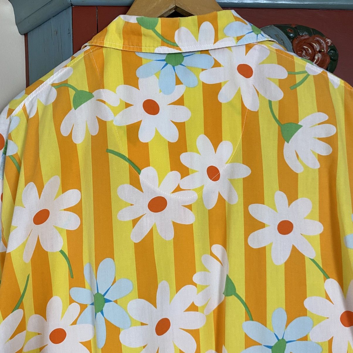 Enrico Coveri Enrico Coveri Yellow Daisy Stripe Pajama Shirt Size L / US 10 / IT 46 - 18 Thumbnail