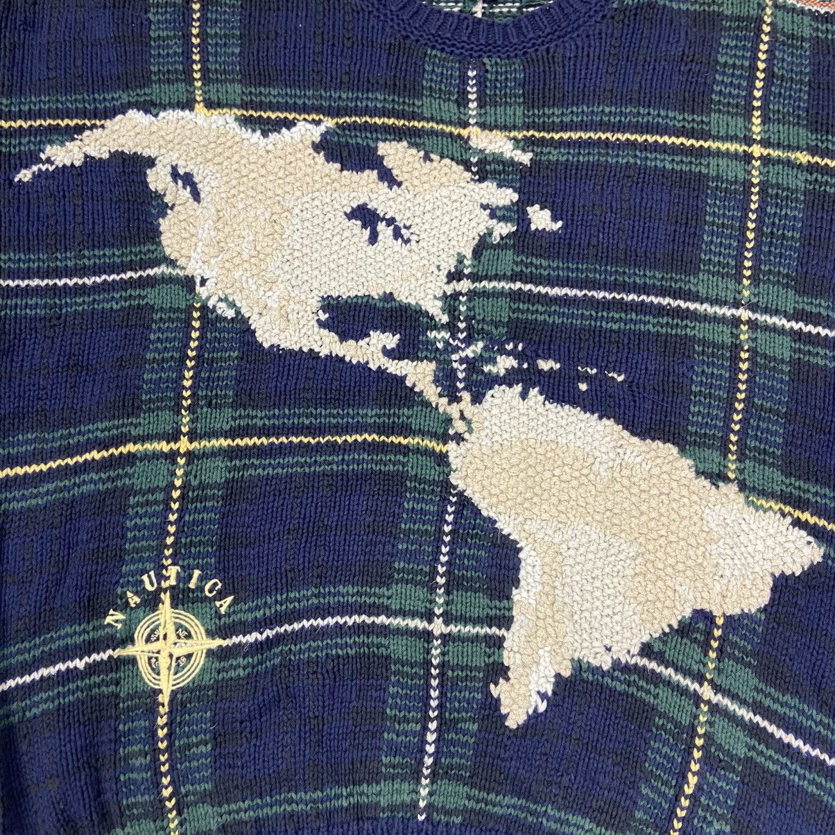 Nautica Vintage Nautica North and South America Hand Knit Sweater Size US XL / EU 56 / 4 - 6 Thumbnail