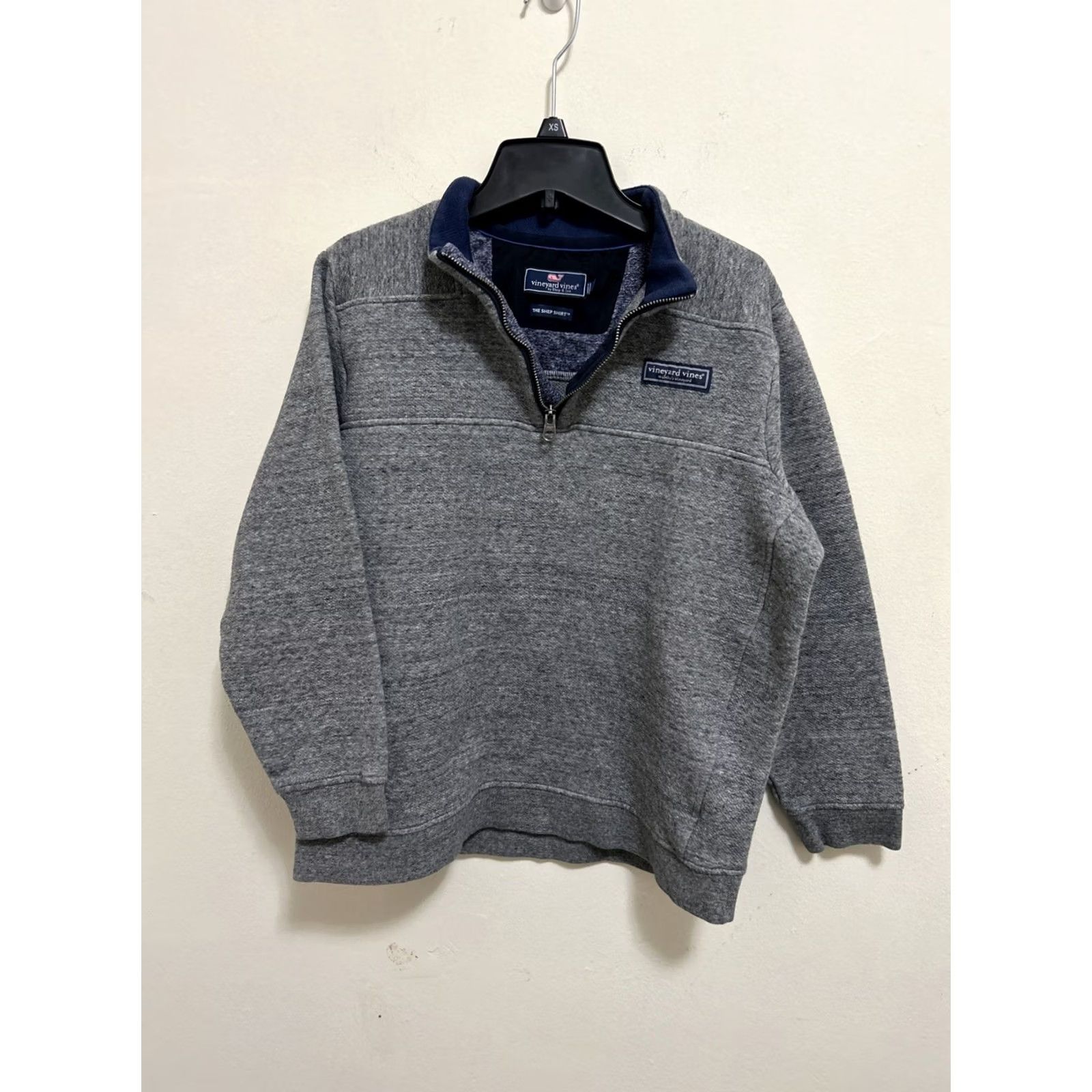 Vineyard Vines Vineyard Vines The Shep Shirt Sweater 1/4 Zip Pullover Womens Medium Gray Blue Knit Pullover Shirt Sweatshirt Size M / US 6-8 / IT 42-44 - 2 Thumbnail