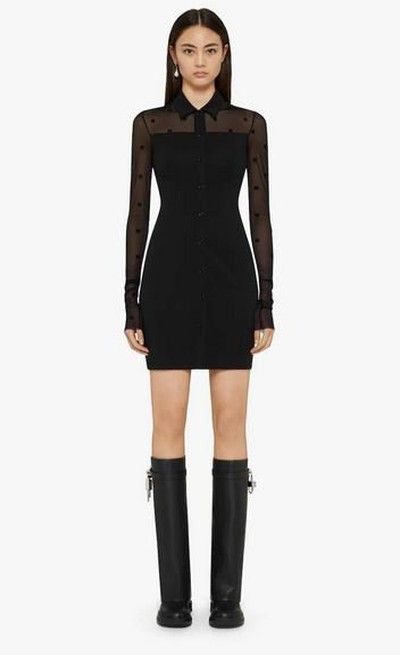 Givenchy o1w1db10325 Transparent 4G And Shirt Dress in Black Size M / US 6-8 / IT 42-44 - 2 Thumbnail