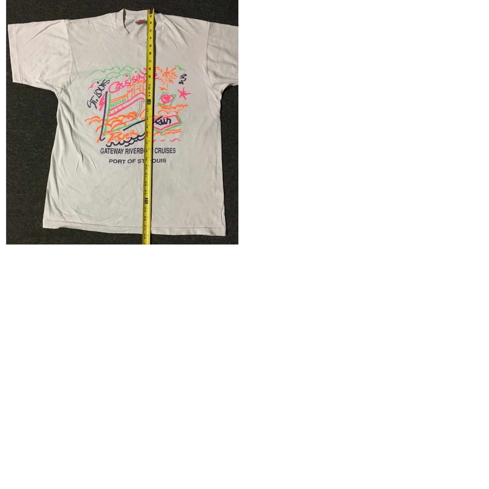 Vintage VINTAGE St Louis Cruisin Shirt M White 90s Surf Sailing Nautical Beach 80s Vaporwave Abstract Mens T-Shirt Size US M / EU 48-50 / 2 - 9 Thumbnail