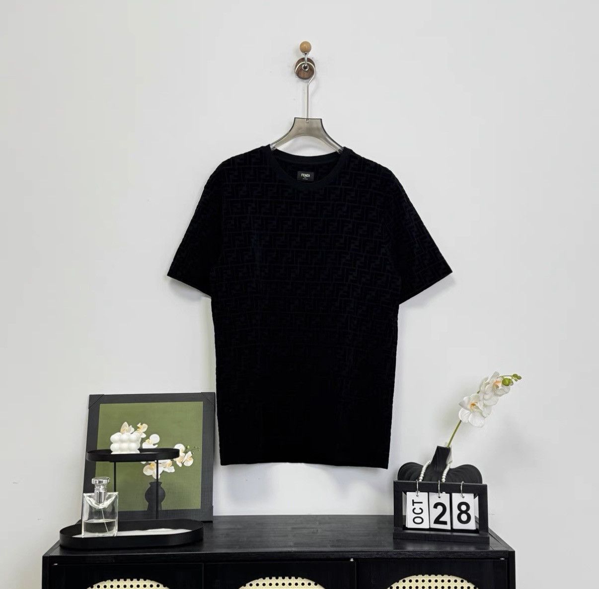 Fendi Fendi FF Monogram Print Short-Sleeve T-shirt in Black Size US M / EU 48-50 / 2 - 1 Thumbnail