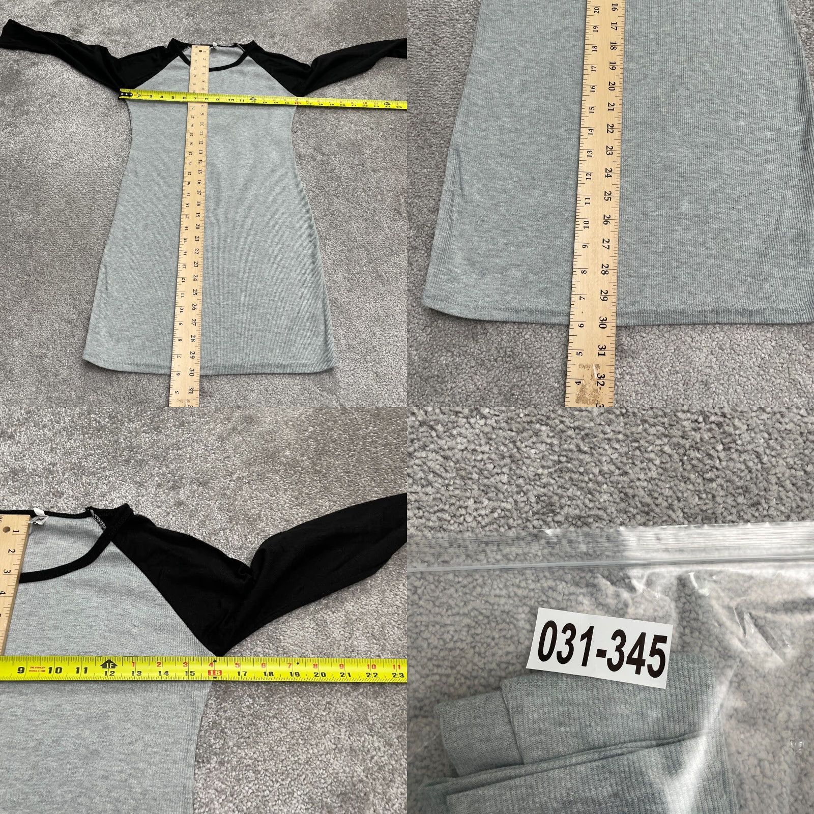 Vintage X & Z Knit Tunic T-Shirt Dress Womens Small Black Gray Long Sleeve Casual Midi Dress Size S / US 4 / IT 40 - 8 Thumbnail