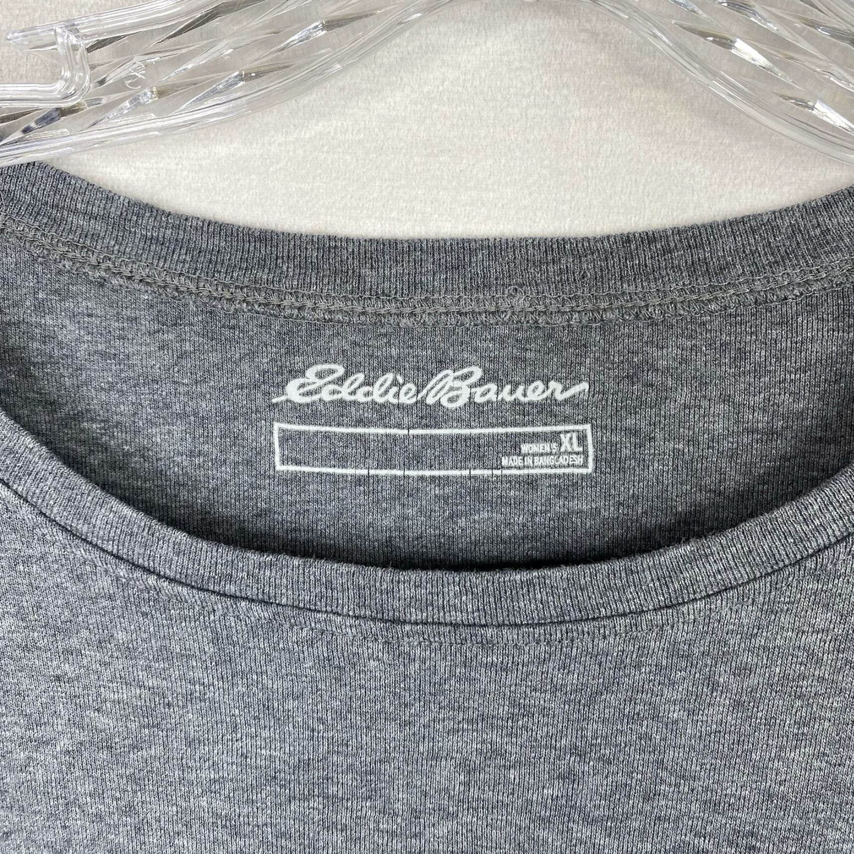 Eddie Bauer Eddie Bauer T-Shirt Womens XL Gray 100% Cotton Solid Short Sleeve Crew Neck Tops - Regular Size XL / US 12-14 / IT 48-50 - 2 Thumbnail