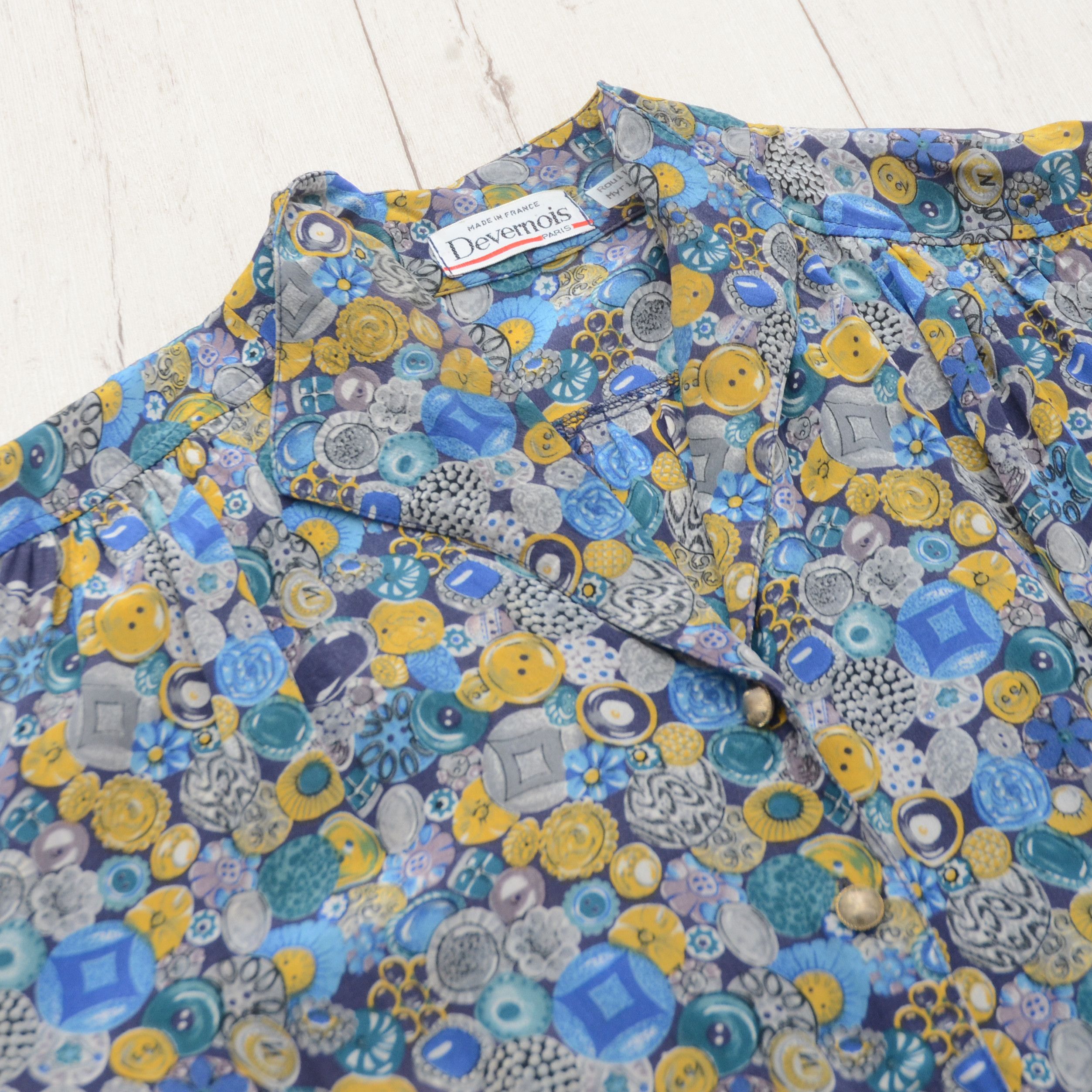 Designer × Vintage Vintage Devernois Paris Silk Dress Made in France US8 Floral Size M / US 6-8 / IT 42-44 - 11 Thumbnail
