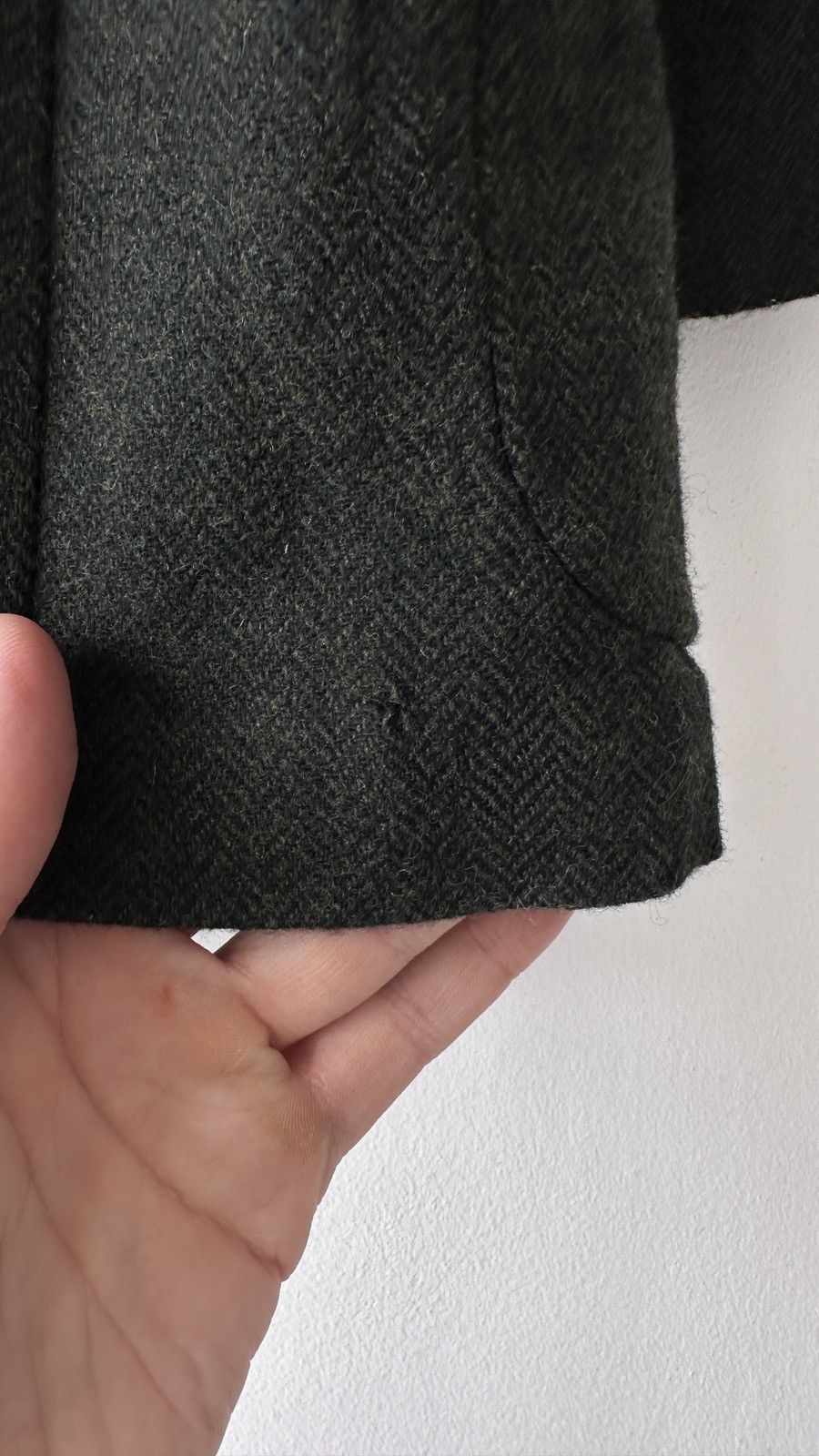 Ermenegildo Zegna Vtg Zegna Soft Green Herringbone Wool Blazer Dark Academia Size 42R - 17 Thumbnail