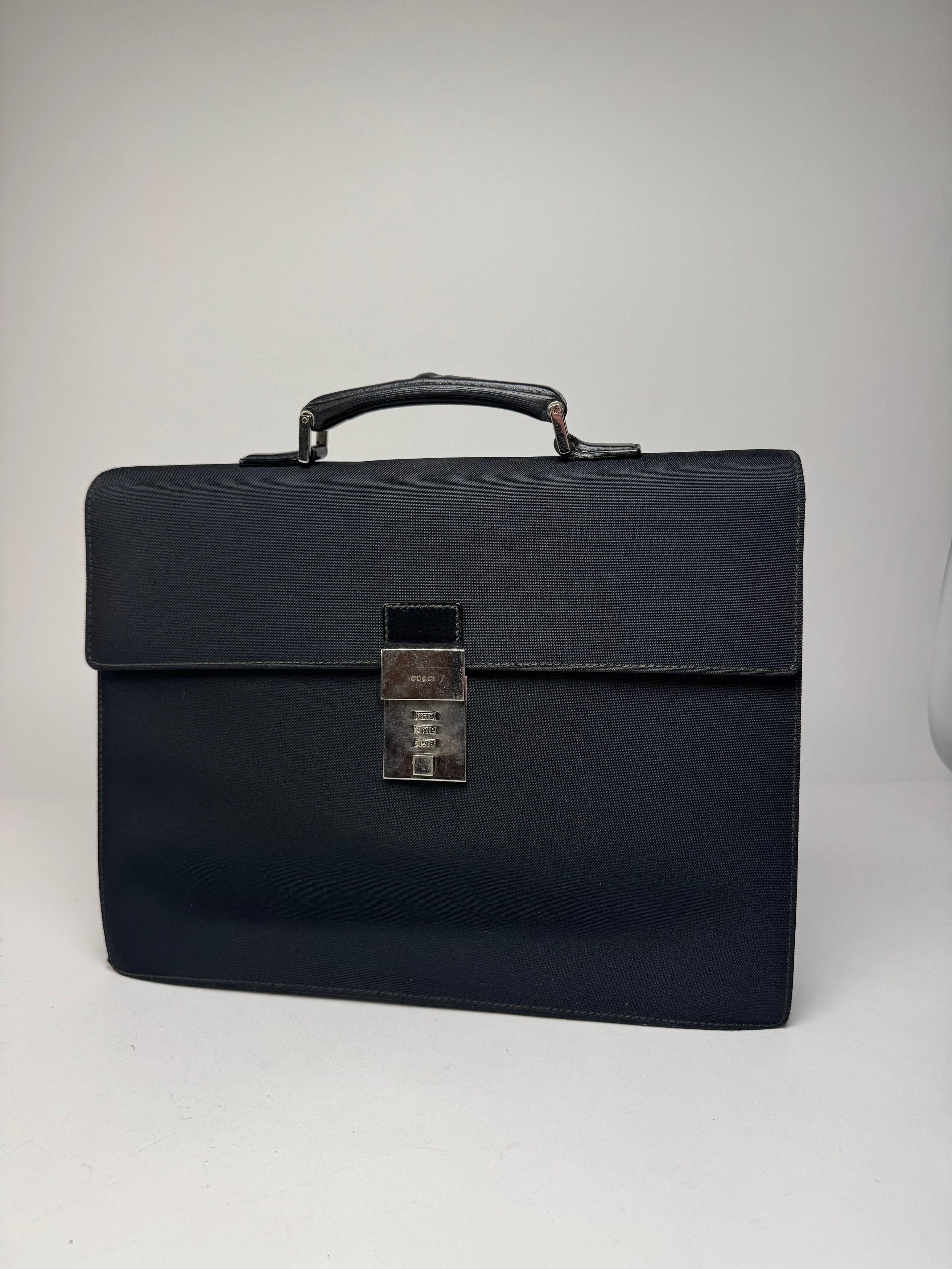 Gucci Vintage Polyester Leather Briefcase Black Size ONE SIZE - 1 Thumbnail