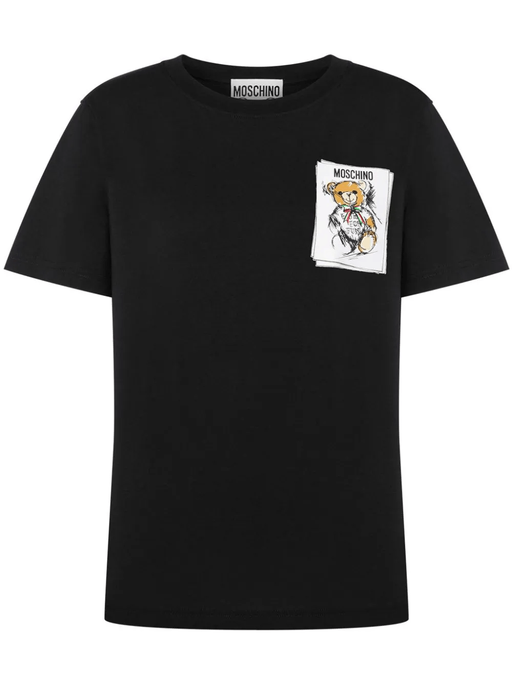 o1s22i1n0824 Teddy Bear Crew Neck T-Shirt in Black