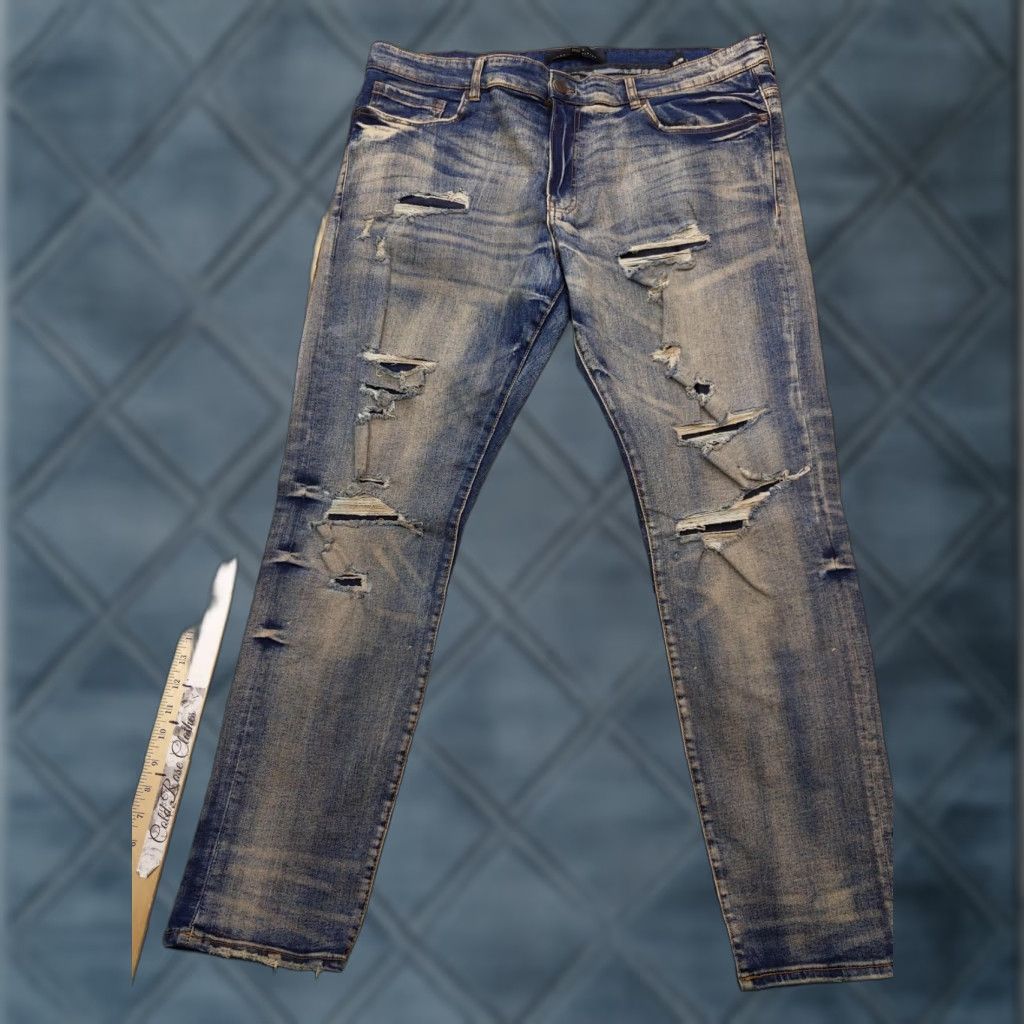 Jordan Craig Jordan Craig Legacy Edition Sean Jeans 40x32 Blue Distressed Tapered Denim Mens Jeans Denim Distressed Jeans Size US 40 / EU 56 - 1 Thumbnail